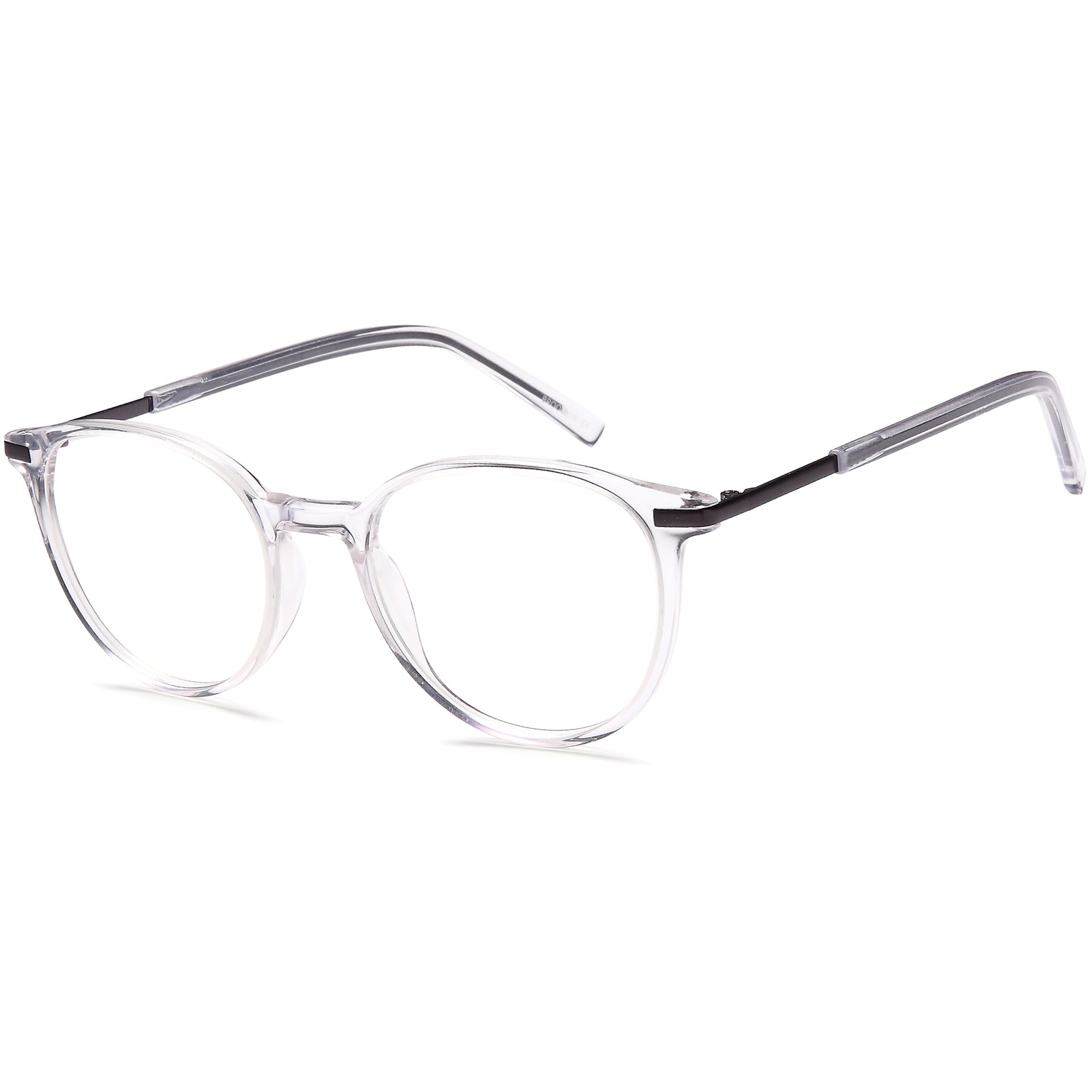 Brooklyn D139 Crystal Round Plastic Glasses – Unisex Full Rim Eyewear