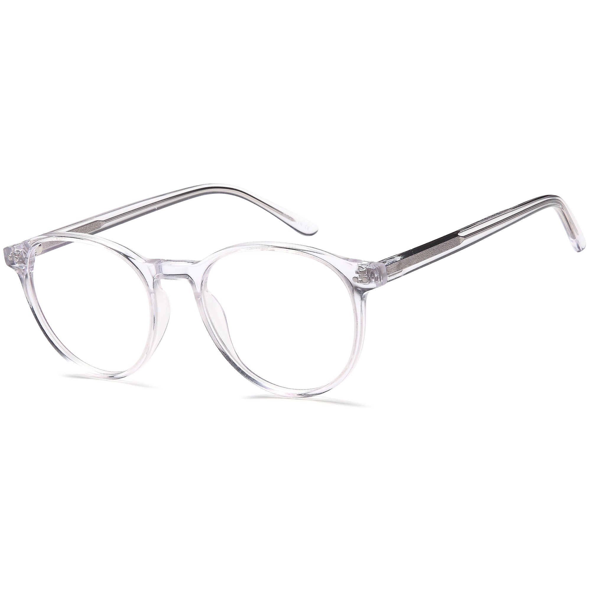 Brooklyn D141 Crystal Round Plastic Glasses – Unisex Full Rim Eyewear