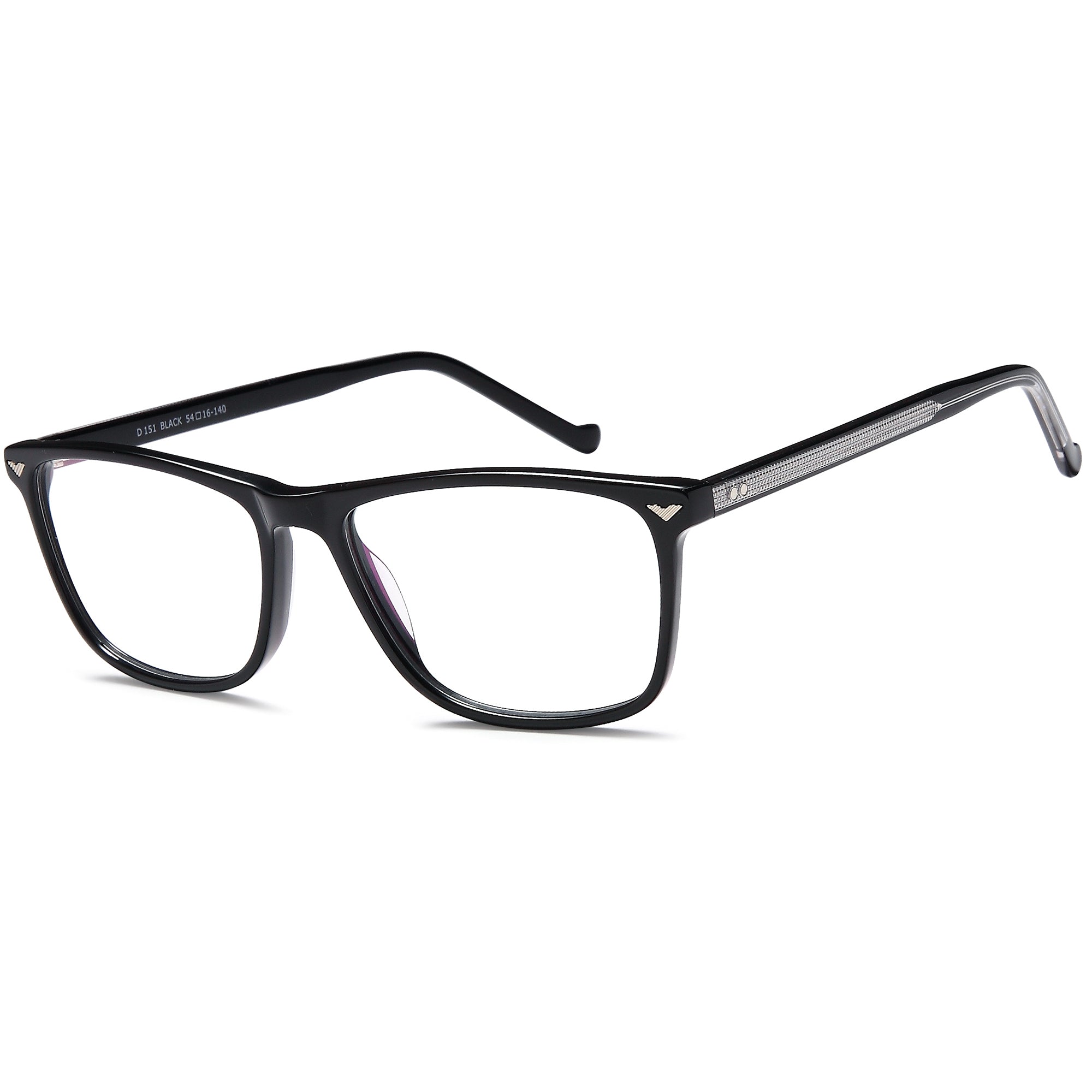 Brooklyn D151 Black Square Plastic Glasses – Men Full Rim Eyewear