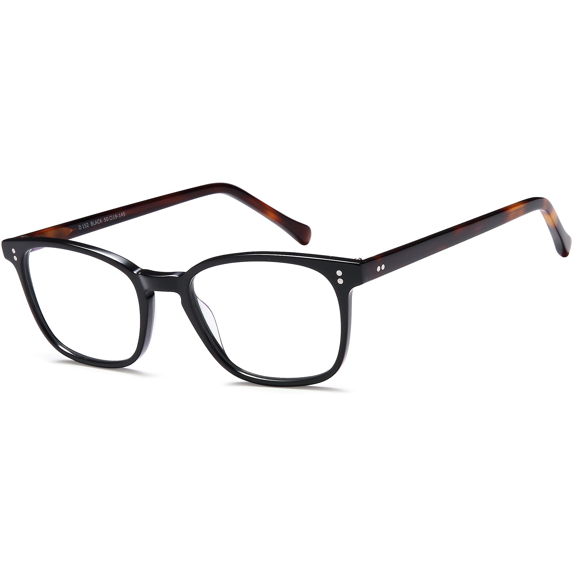 Brooklyn D152 Black Square Plastic Glasses – Men Full Rim Eyewear
