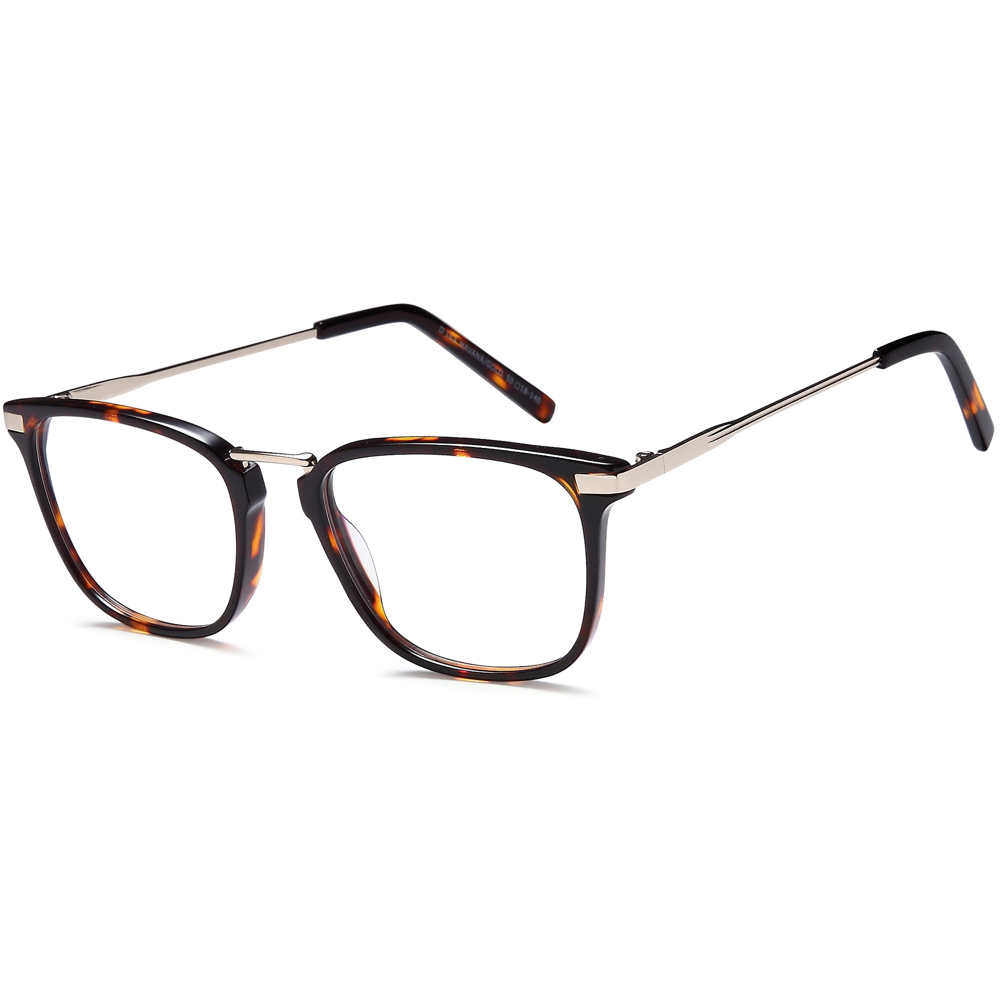 Brooklyn D153 Havana/Gold Square Plastic Glasses – Unisex Full Rim Eyewear