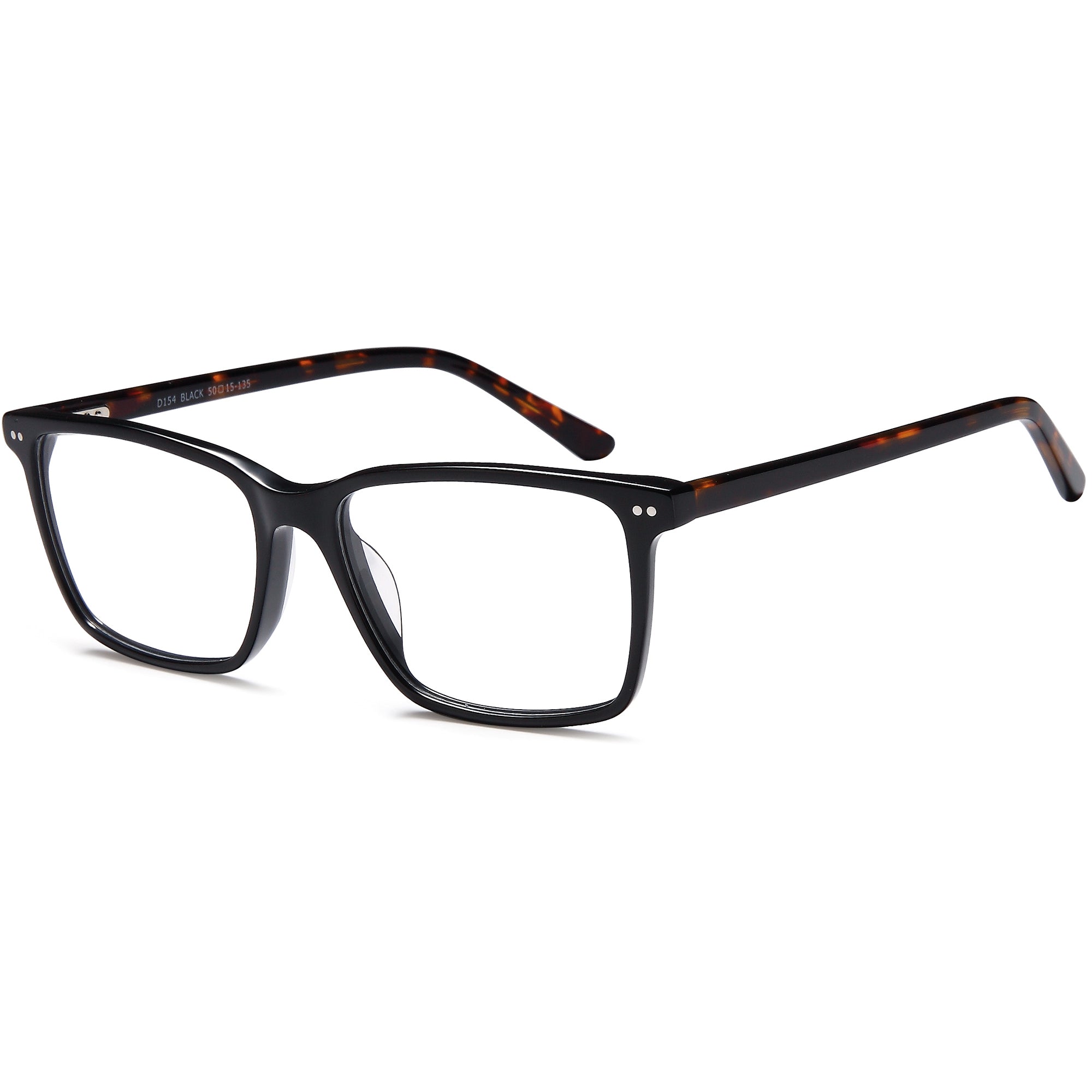 Brooklyn D154 Black Square Plastic Glasses – Men Full Rim Eyewear