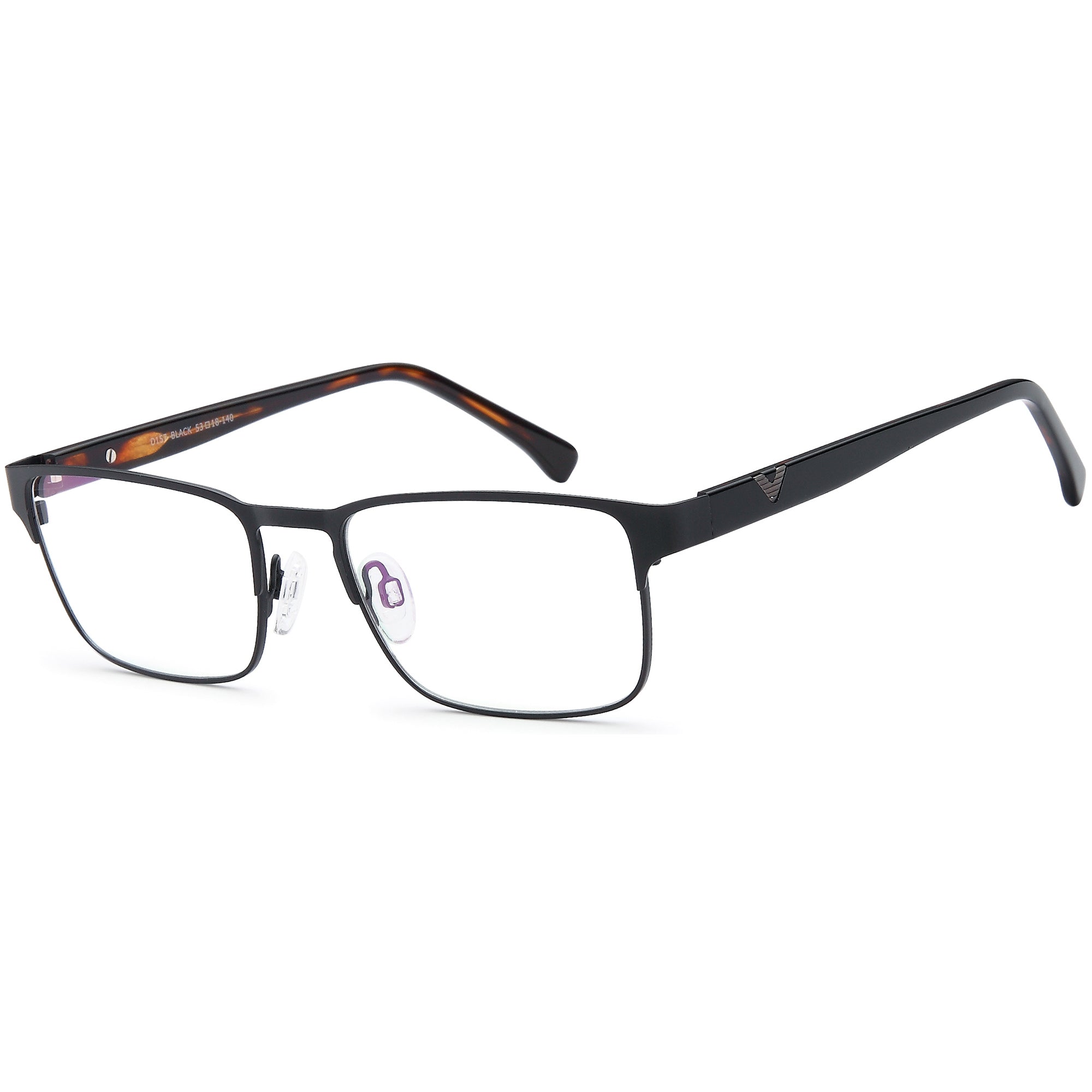 Brooklyn D157 Black Square Metal Glasses – Men Full Rim Eyewear