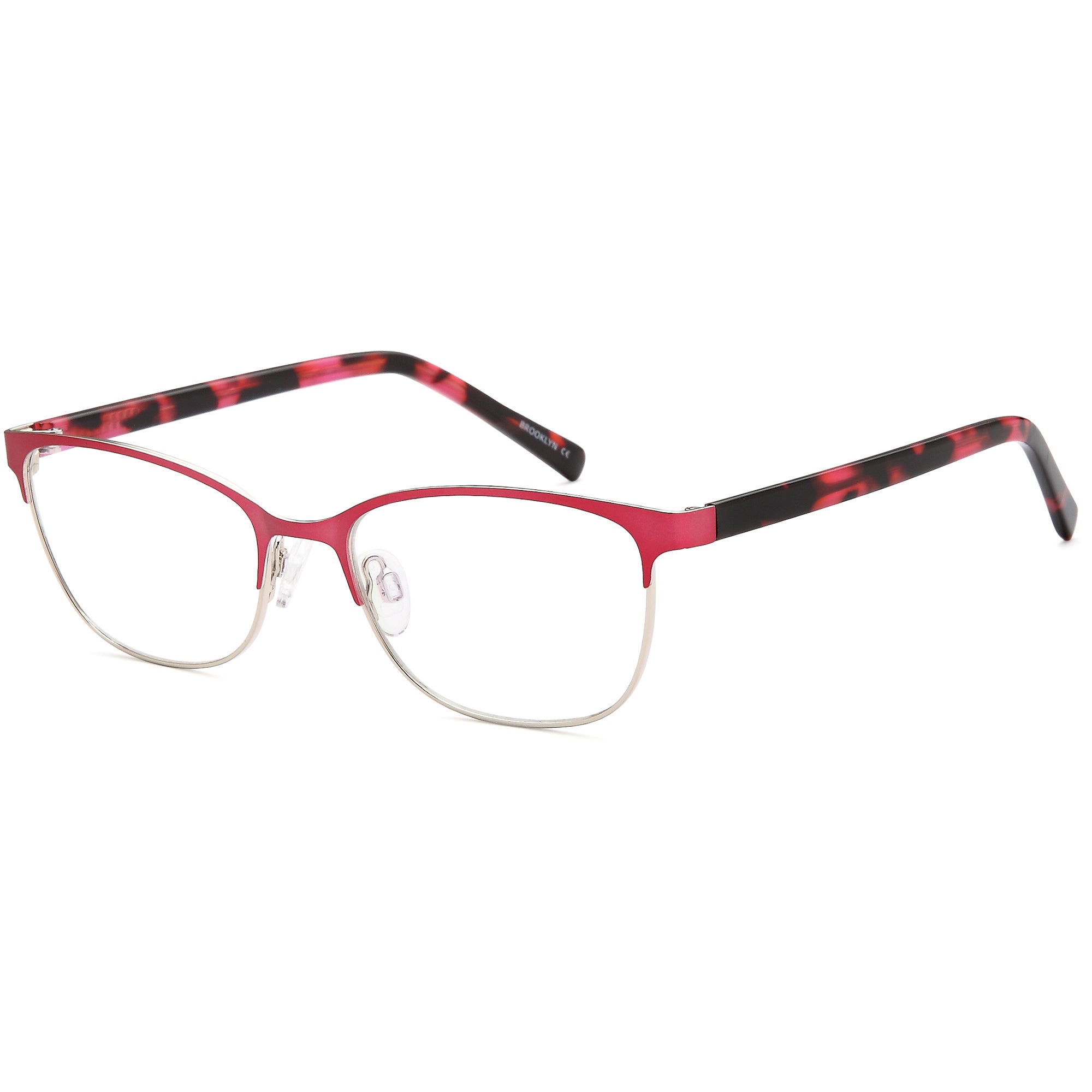 Brooklyn D161 Wine/Silver Square Metal Glasses – Women Full Rim Eyewear
