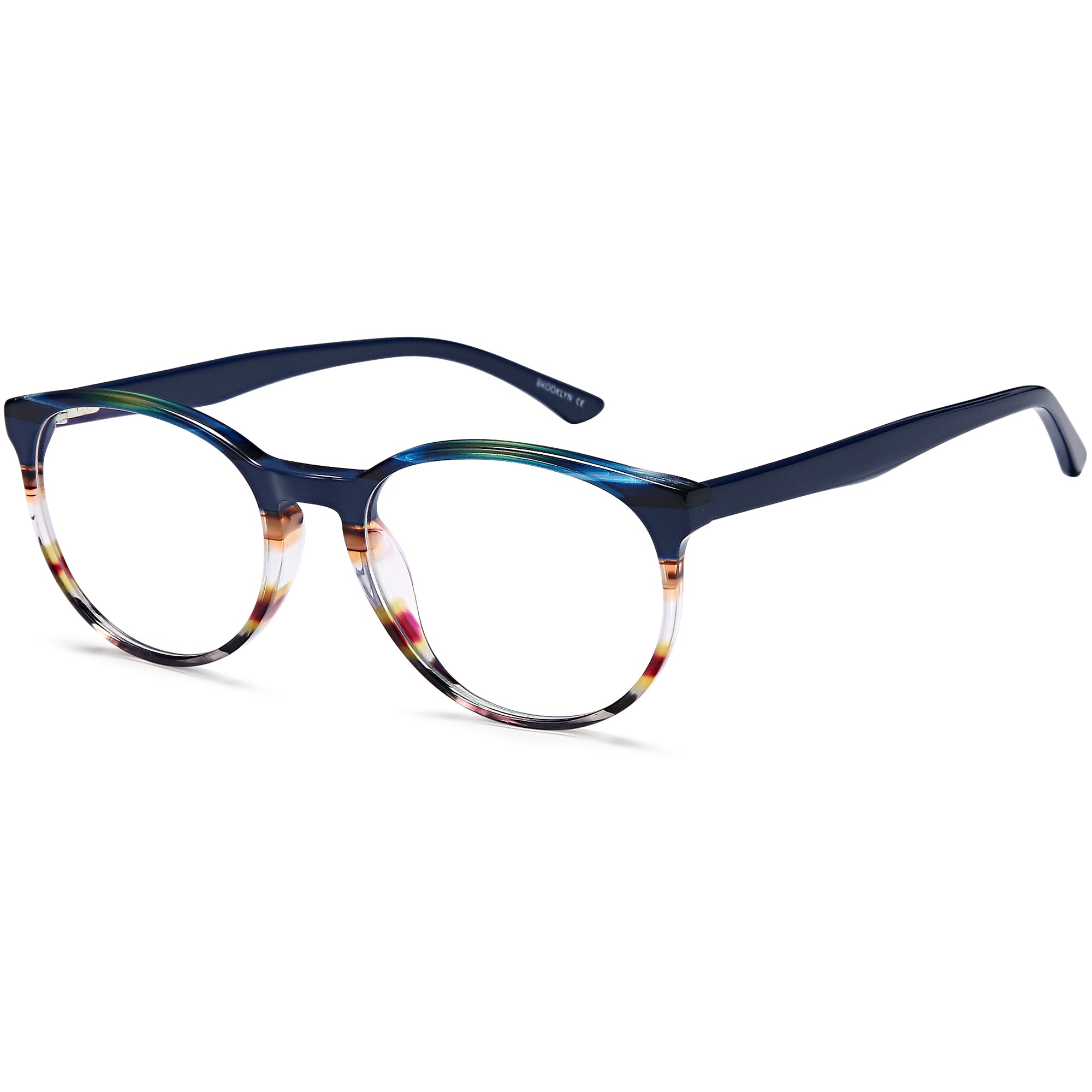 Brooklyn D174 Blue Round Plastic Glasses – Women Full Rim Eyewear