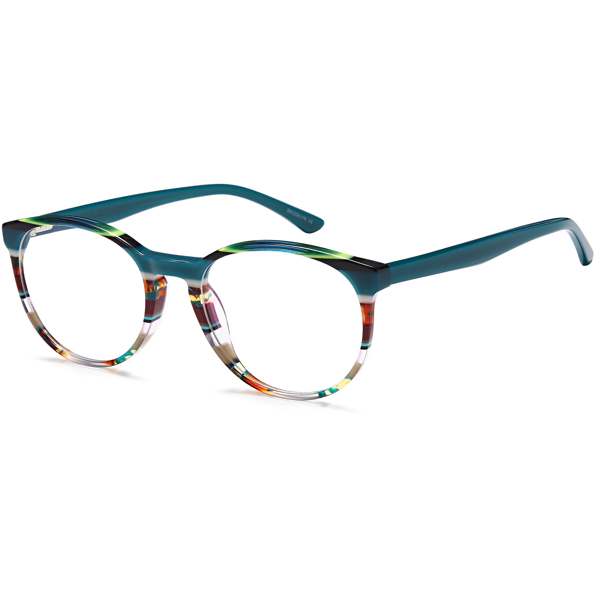 Brooklyn D174 Green Round Plastic Glasses – Women Full Rim Eyewear