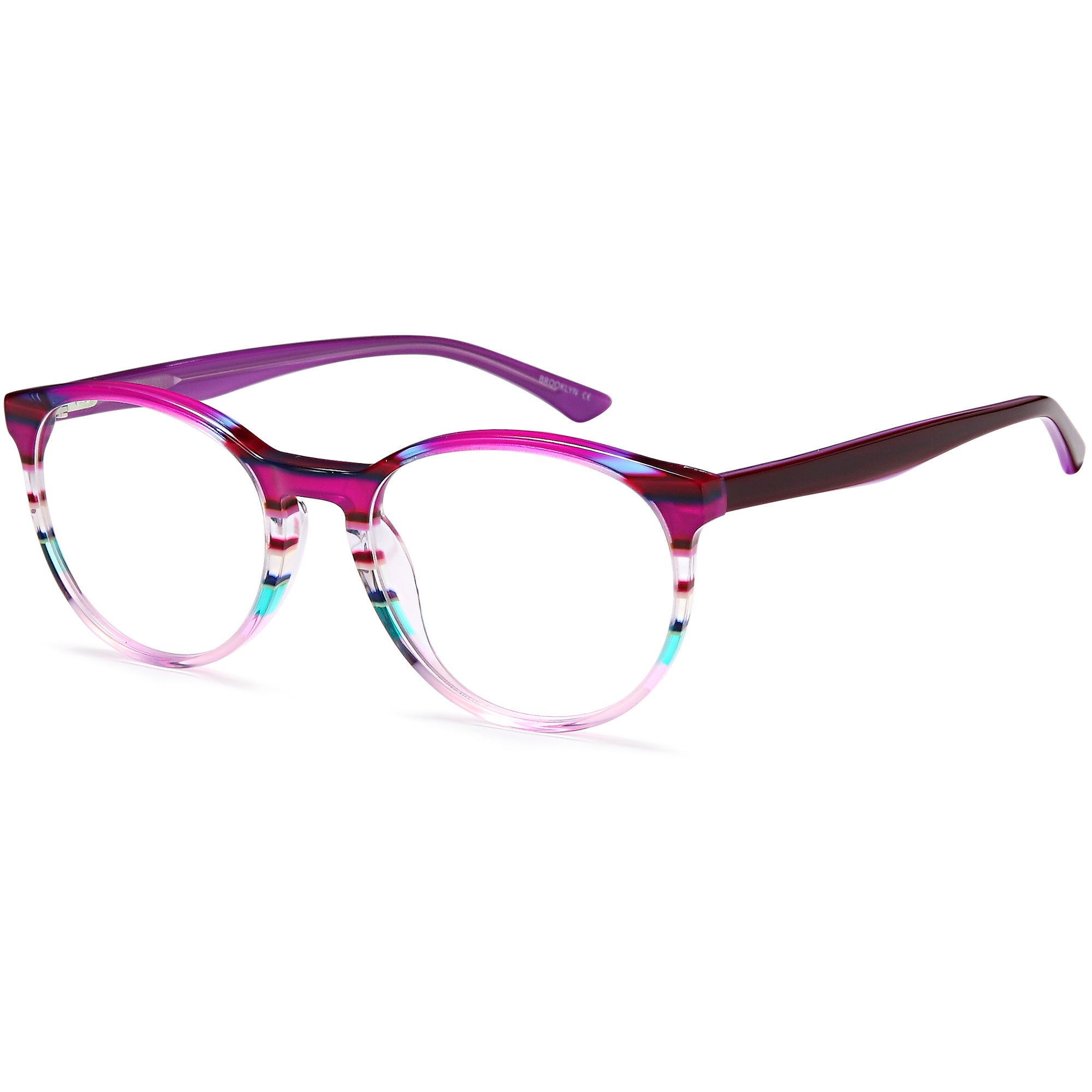 Brooklyn D174 Purple Round Plastic Glasses – Women Full Rim Eyewear