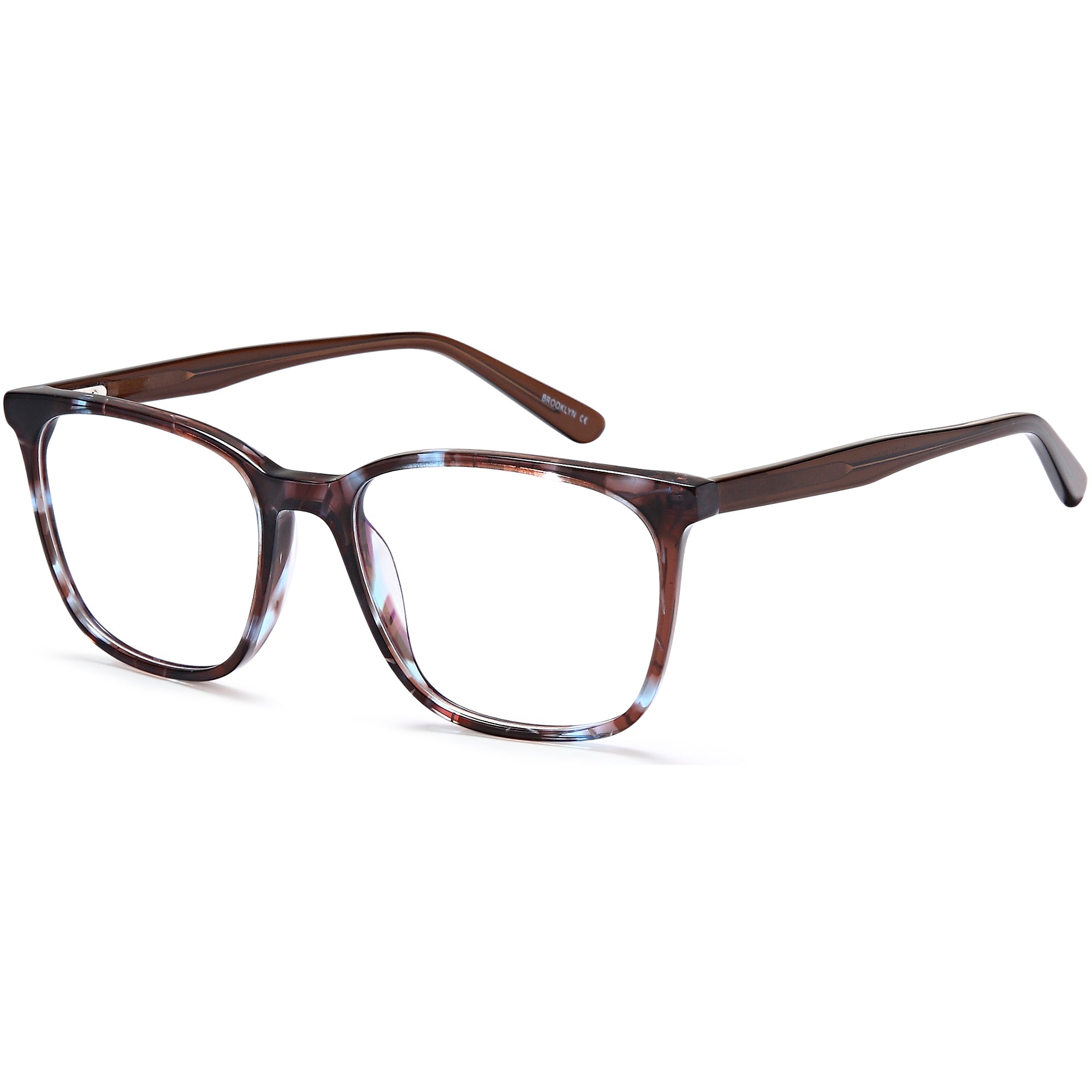 Brooklyn D177 Brown/Blue Square Plastic Glasses – Women Full Rim Eyewear