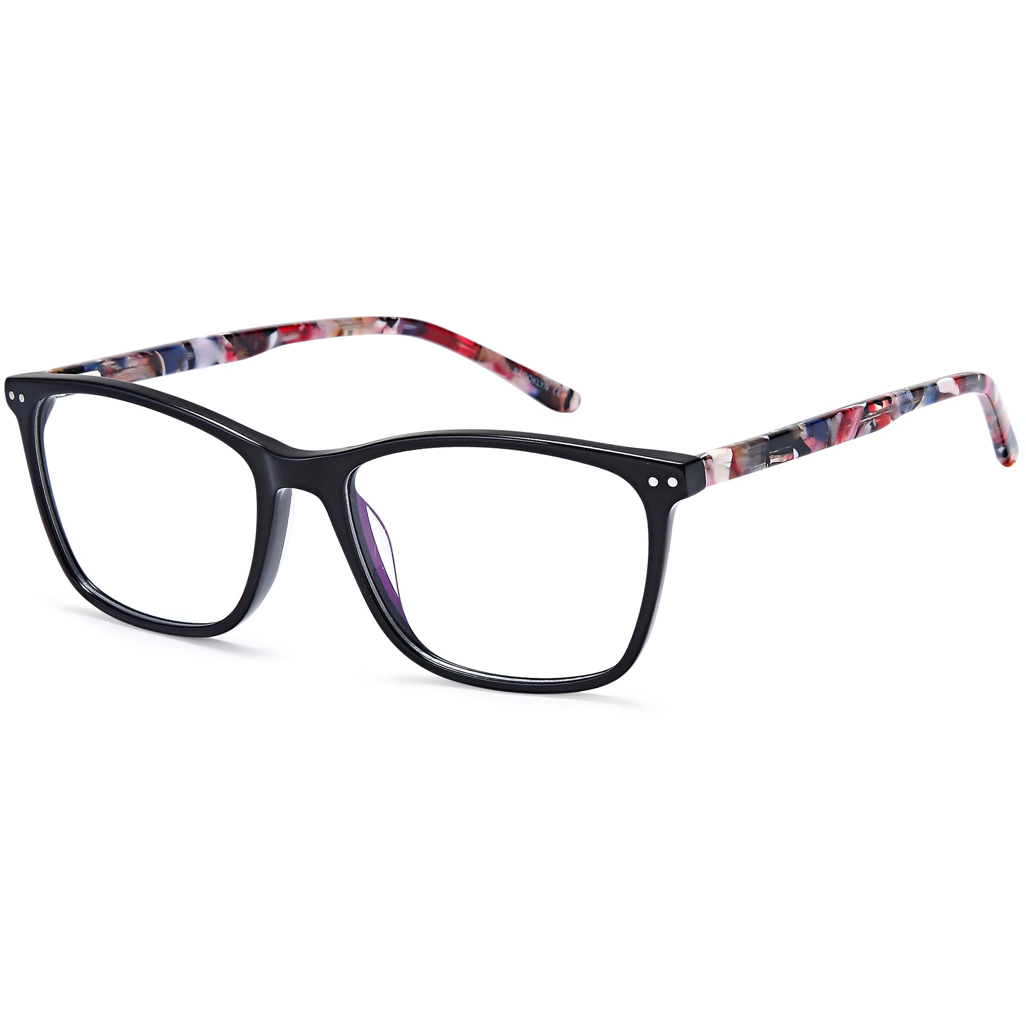 Brooklyn D180 Black Square Plastic Glasses – Women Full Rim Eyewear