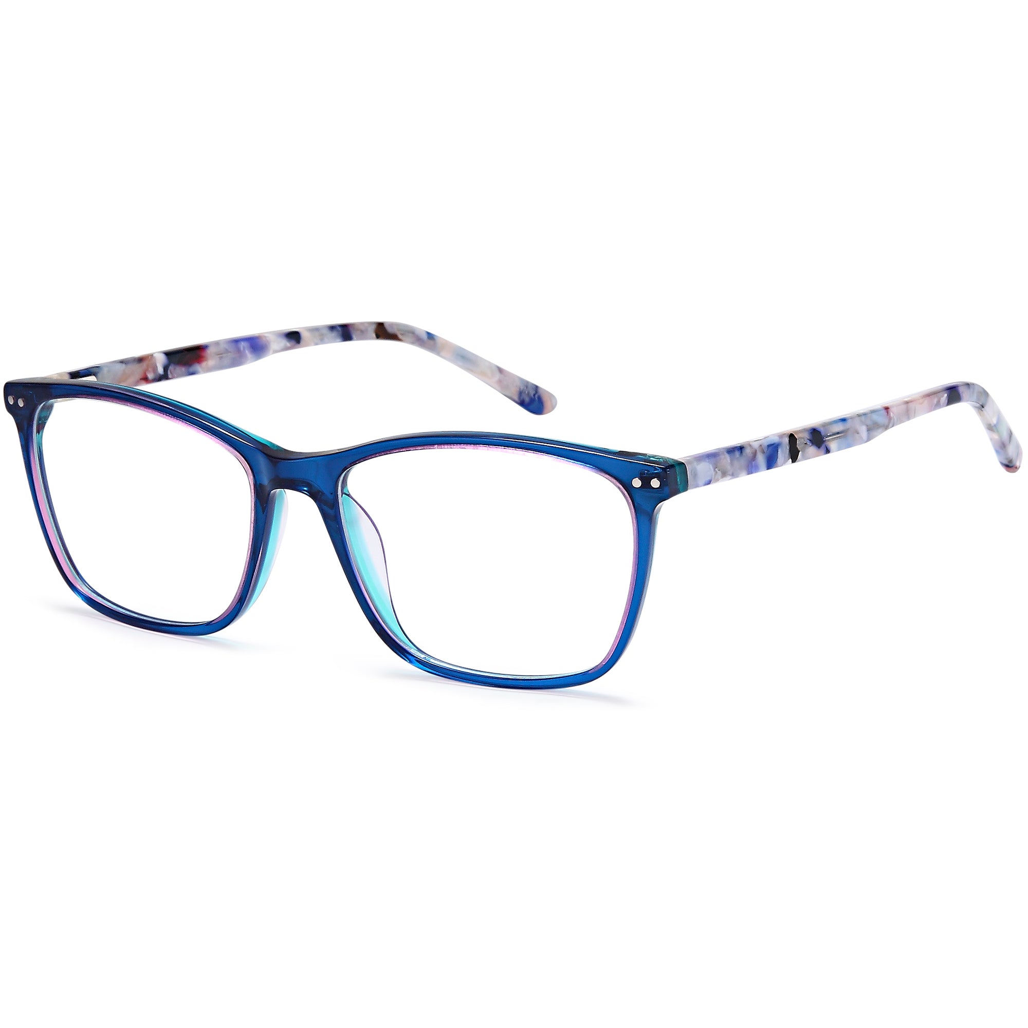 Brooklyn D180 Blue Square Plastic Glasses – Women Full Rim Eyewear