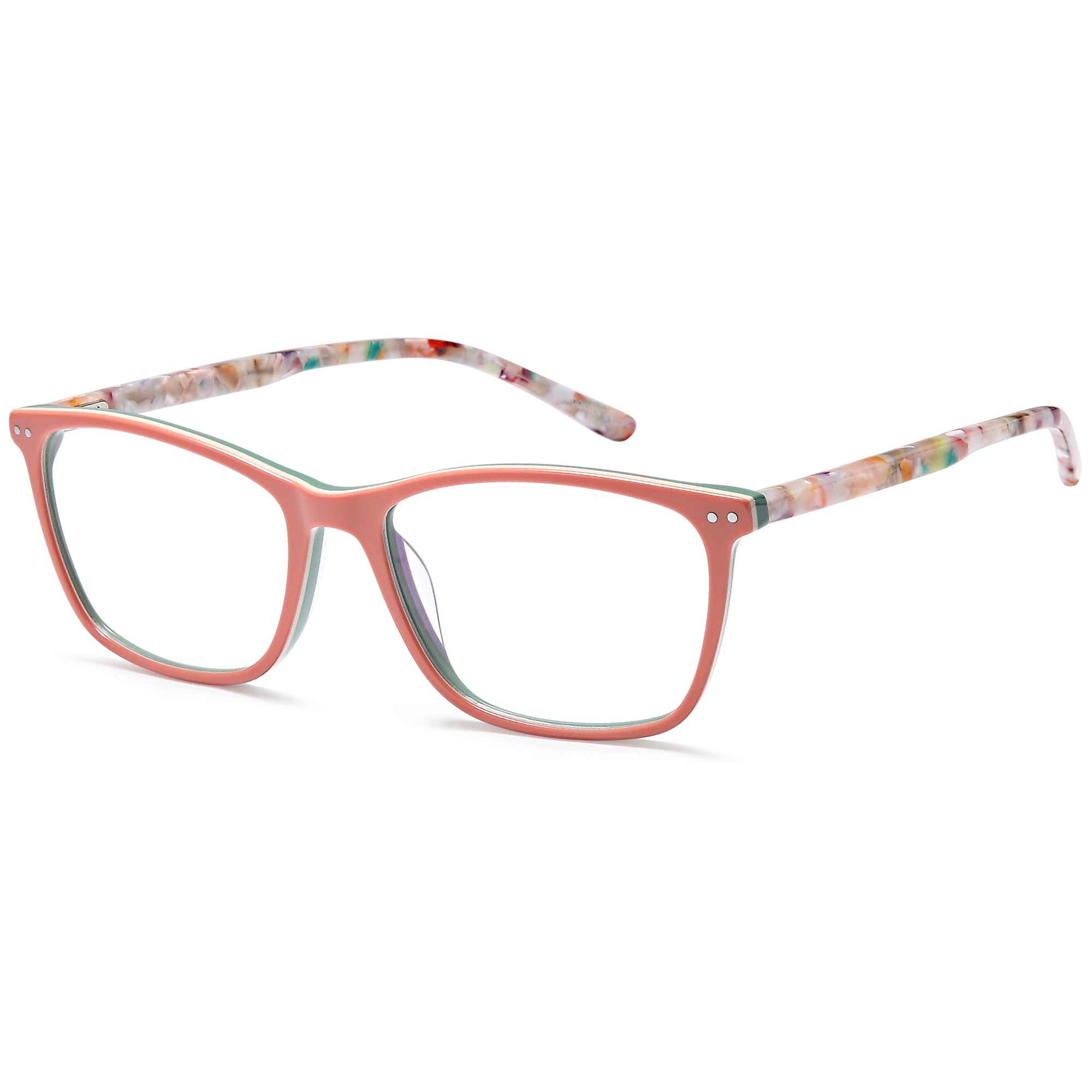 Brooklyn D180 Pink Square Plastic Glasses – Women Full Rim Eyewear