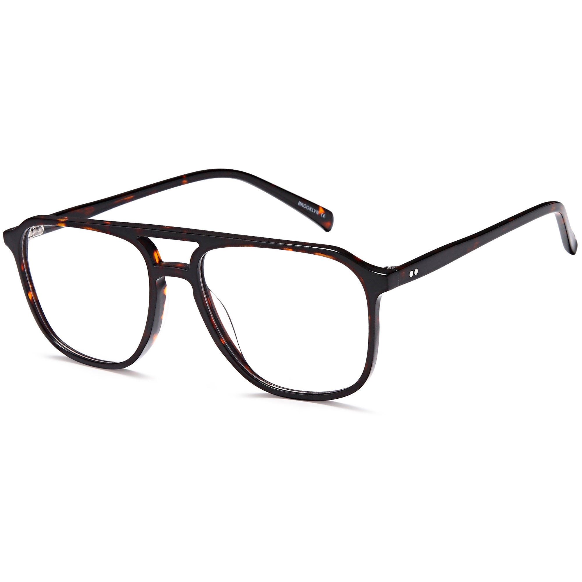 Brooklyn D182 Havana Square Plastic Glasses – Men Full Rim Eyewear