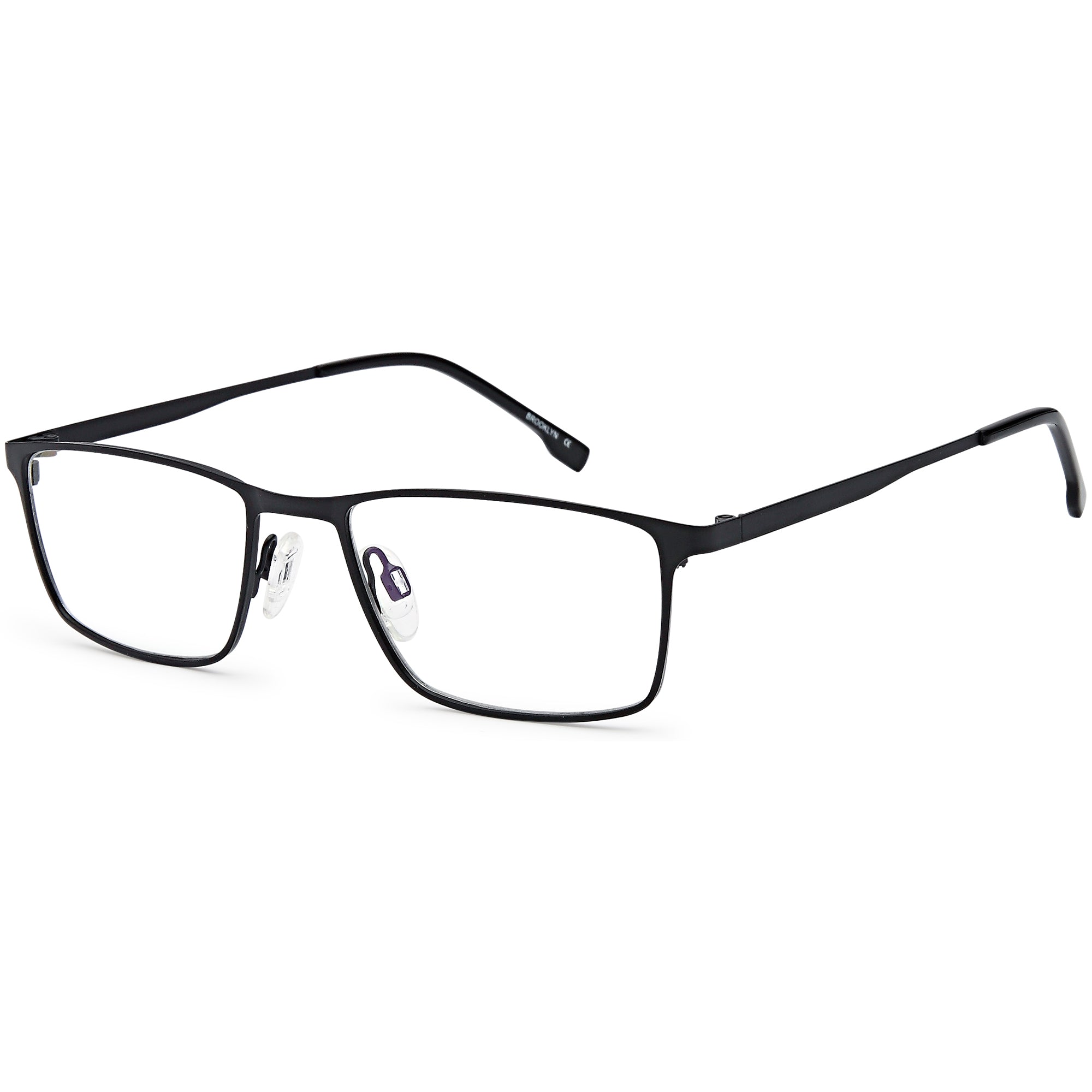 Brooklyn D184 Black Square Metal Glasses – Men Full Rim Eyewear