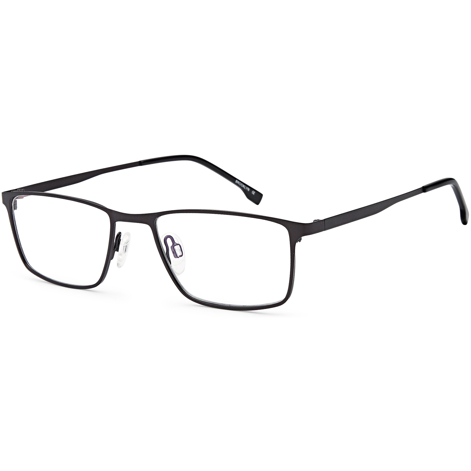 Brooklyn D184 Gun Square Metal Glasses – Men Full Rim Eyewear