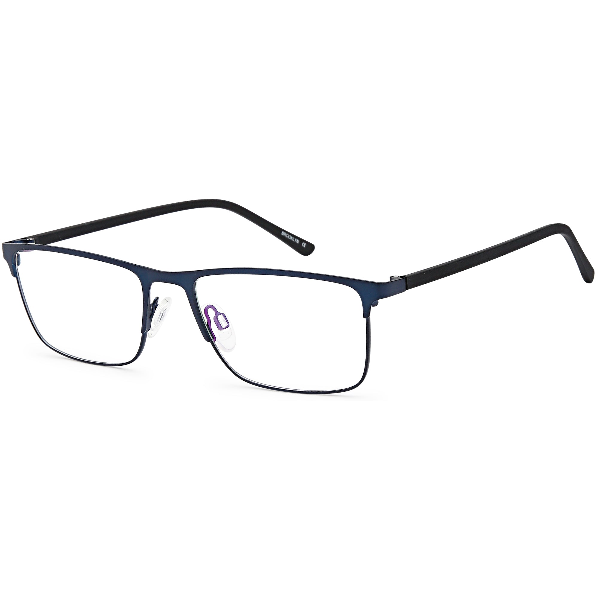 Brooklyn D185 Blue Square Metal Glasses – Men Full Rim Eyewear