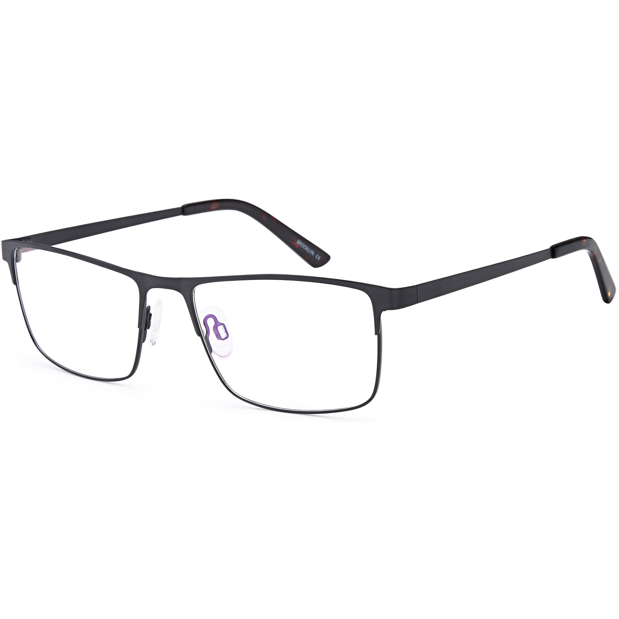 Brooklyn D187 Black Square Metal Glasses – Men Full Rim Eyewear