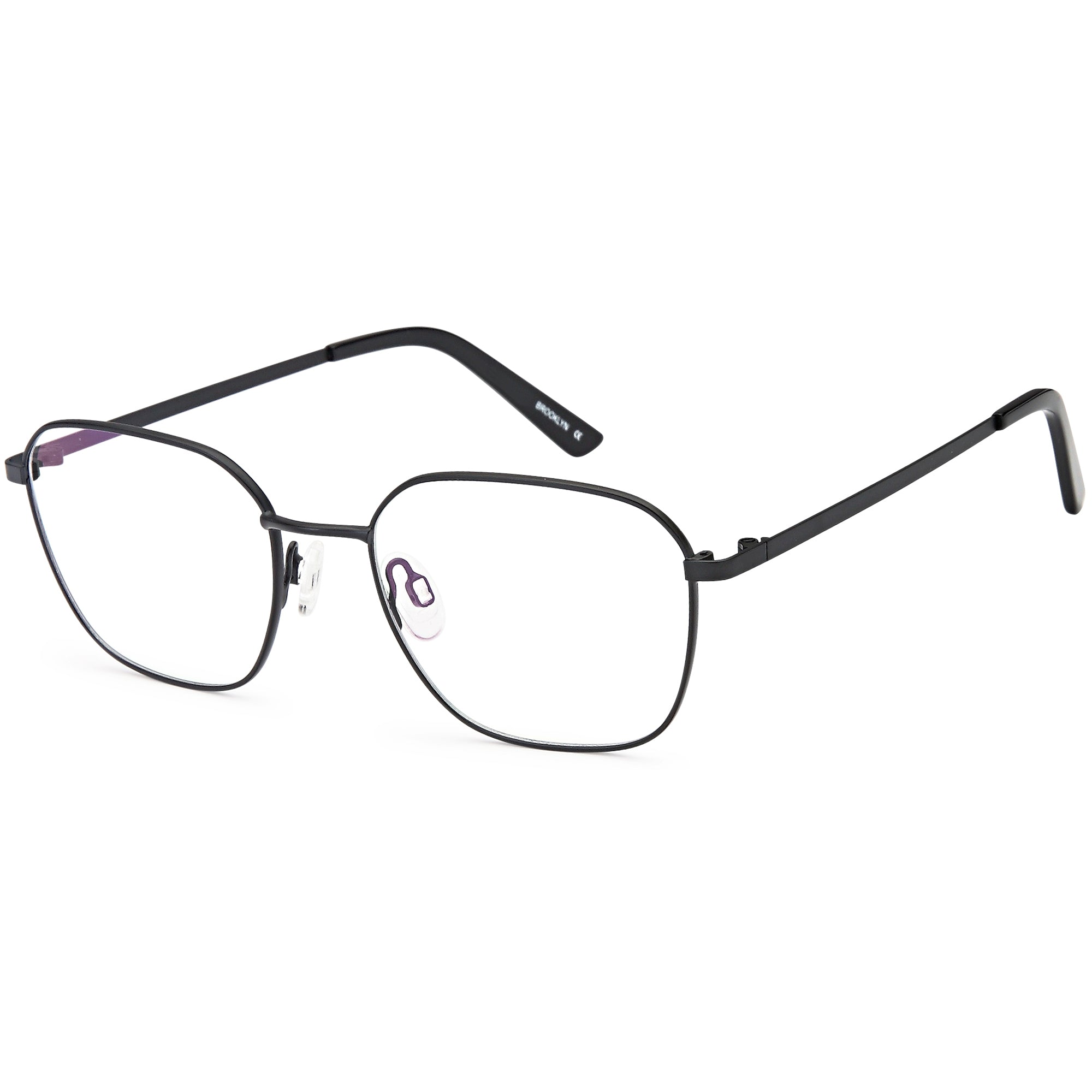 Brooklyn D190 Black Square Metal Glasses – Men Full Rim Eyewear