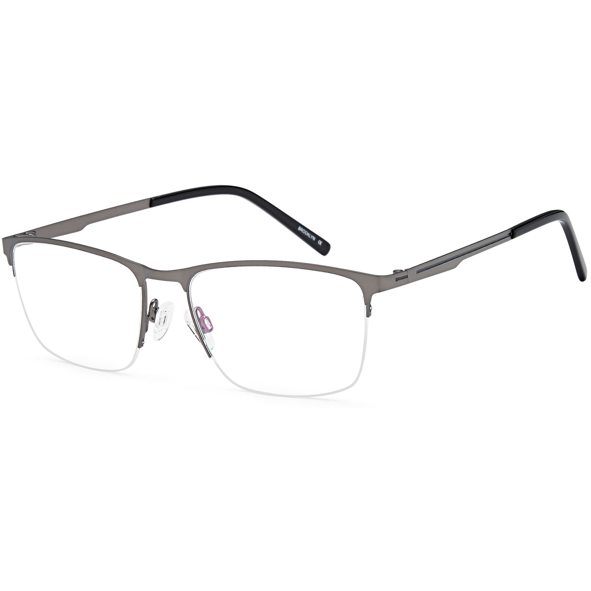 Brooklyn D193 Gun Square Metal Glasses – Men Full Rim Eyewear