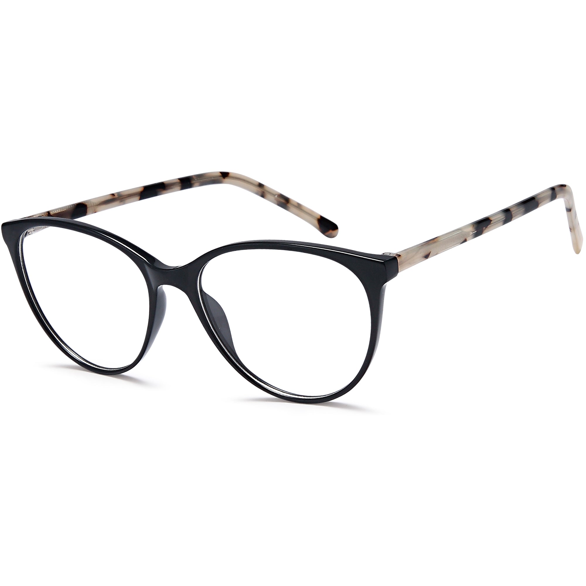 Brooklyn D204 Black Round Plastic Glasses – Women Full Rim Eyewear