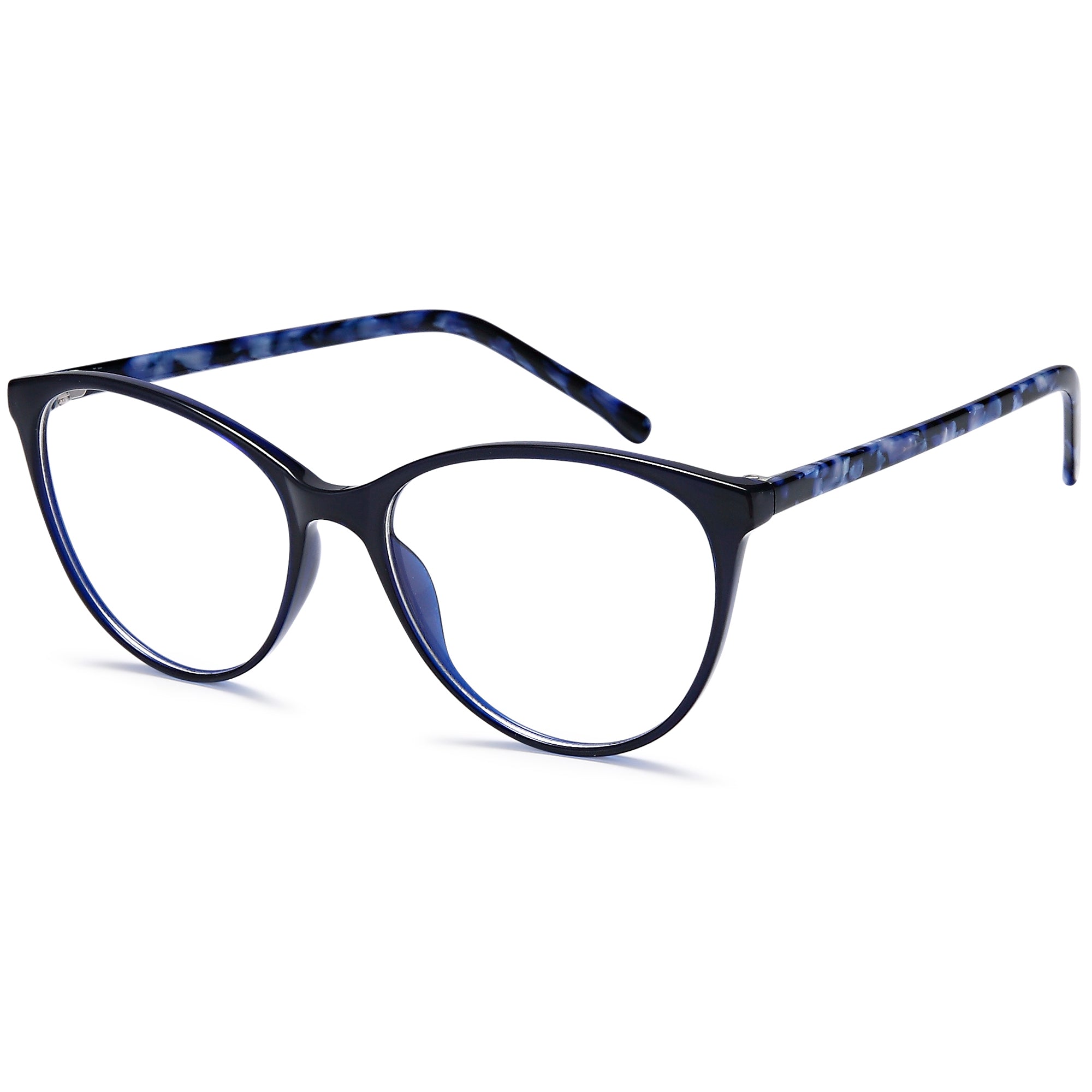 Brooklyn D204 Blue Round Plastic Glasses – Women Full Rim Eyewear