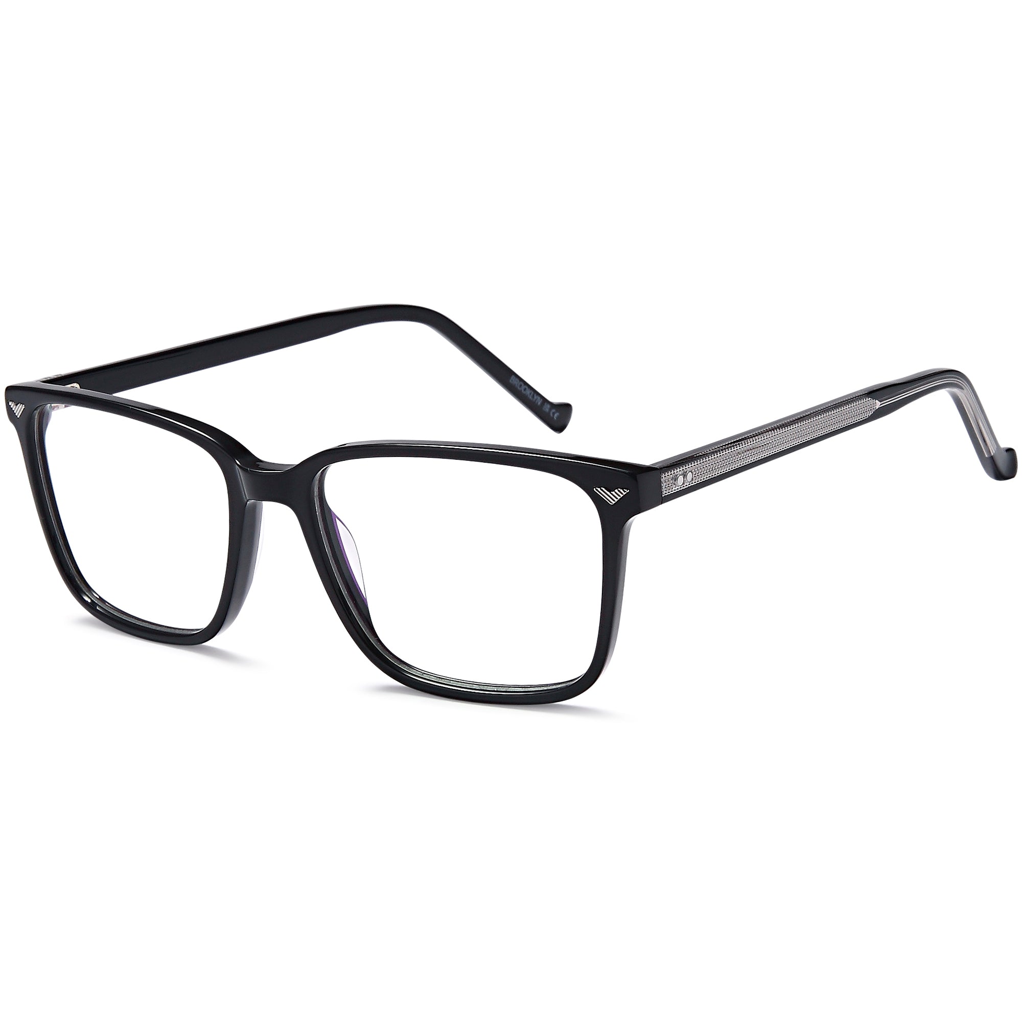 Brooklyn D213 Black Square Plastic Glasses – Men Full Rim Eyewear