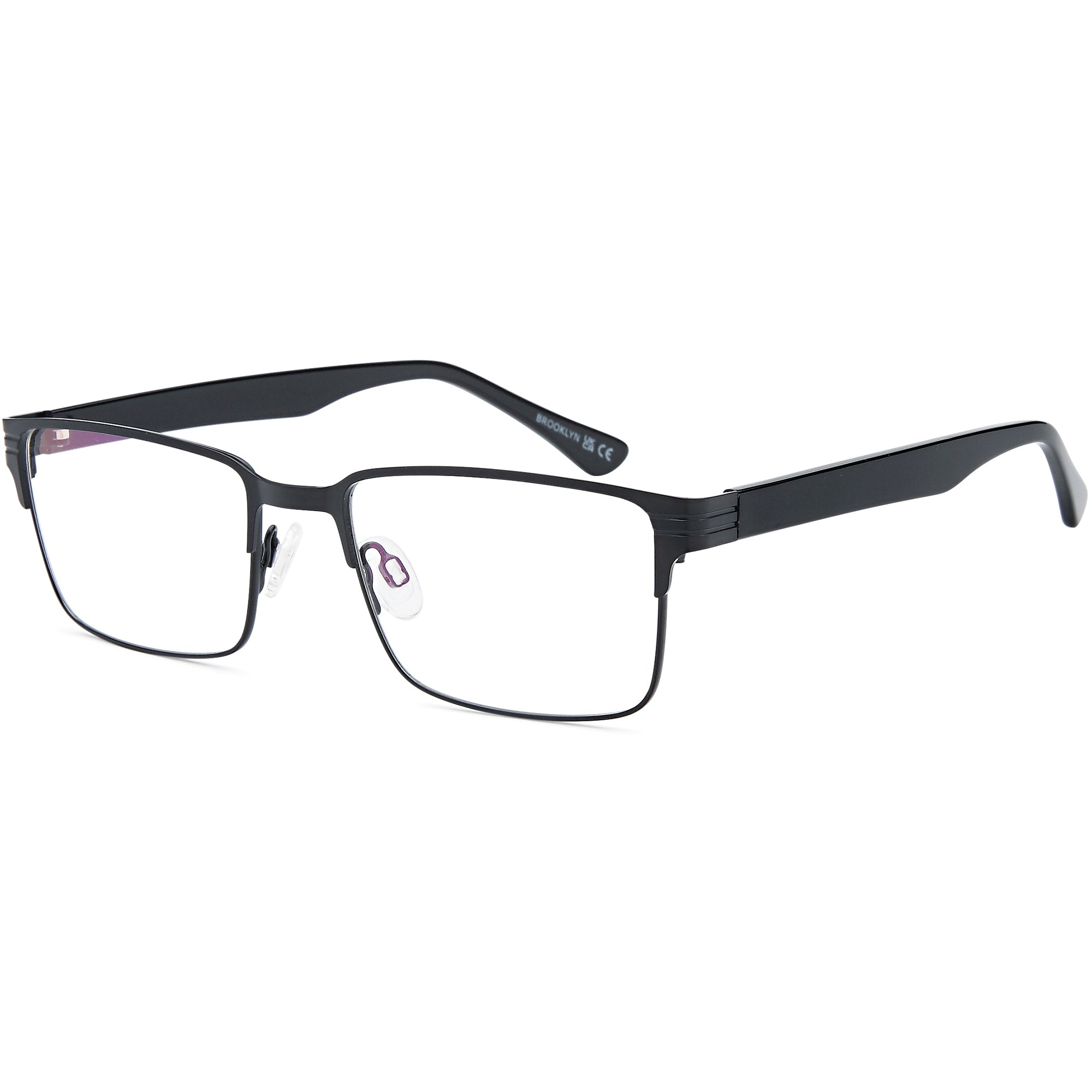 Brooklyn D216 Black Square Metal Glasses – Men Full Rim Eyewear
