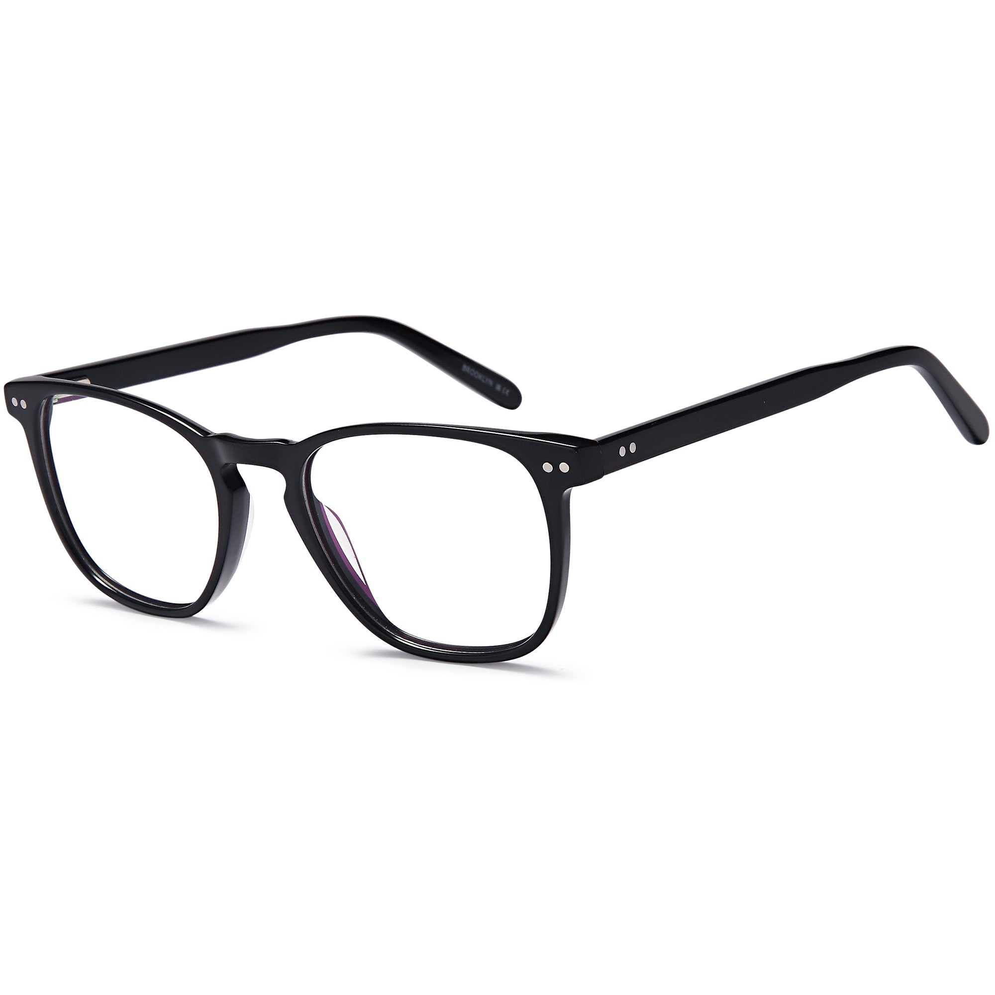 Brooklyn D219 Black Oval Acetate Glasses – Men Full Rim Eyewear