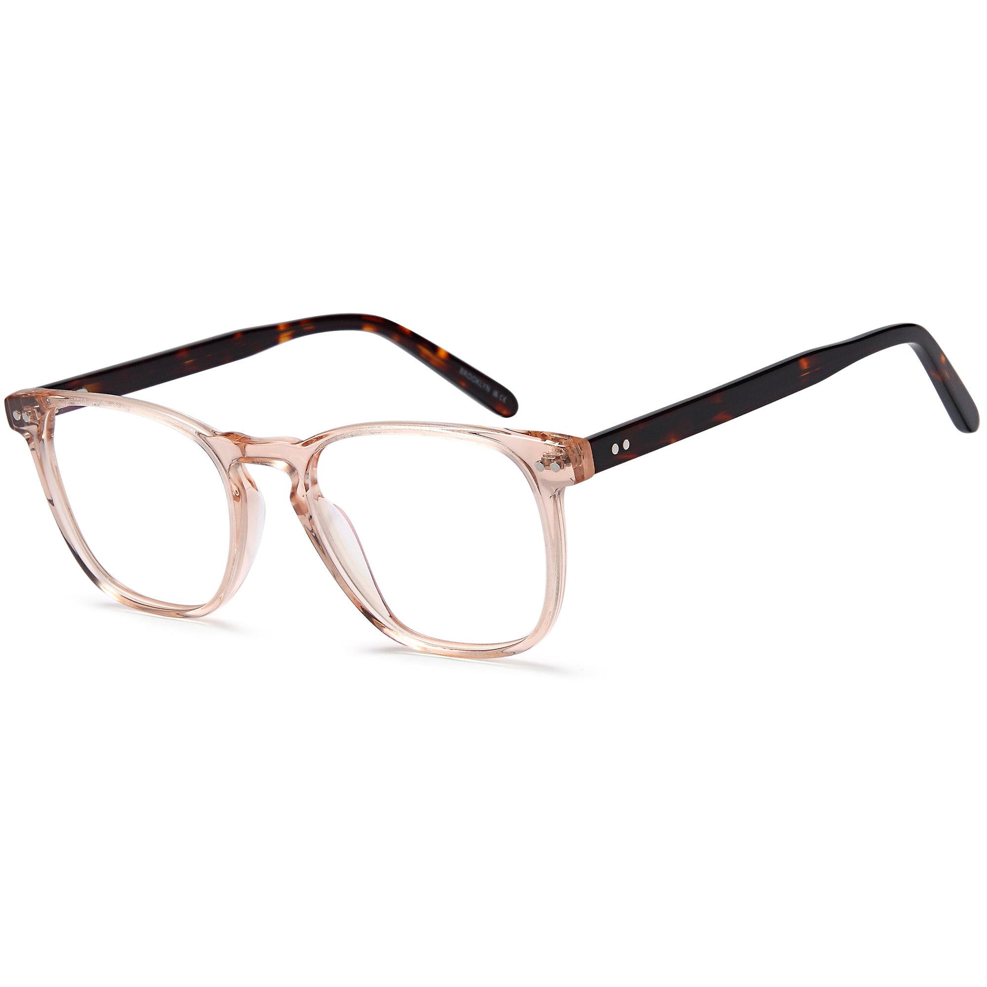 Brooklyn D219 Champayne Oval Acetate Glasses – Men Full Rim Eyewear
