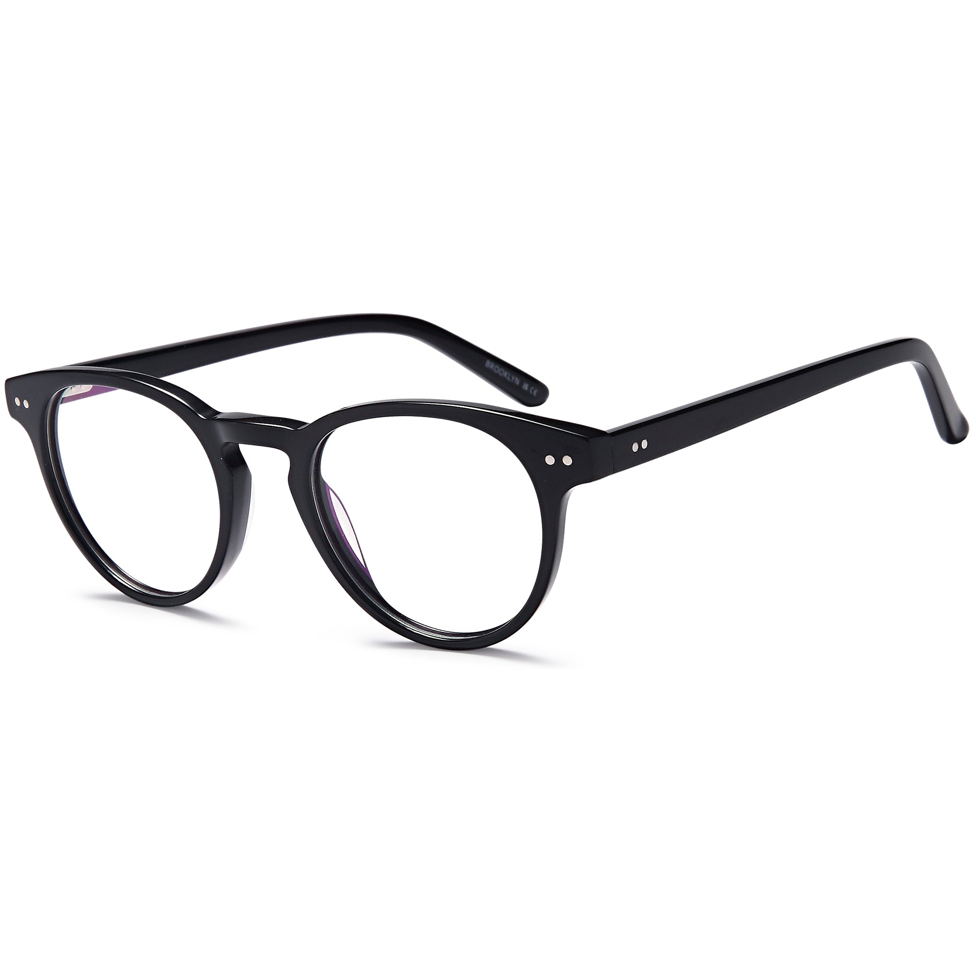 Brooklyn D220 Black Round Acetate Glasses – Unisex Full Rim Eyewear