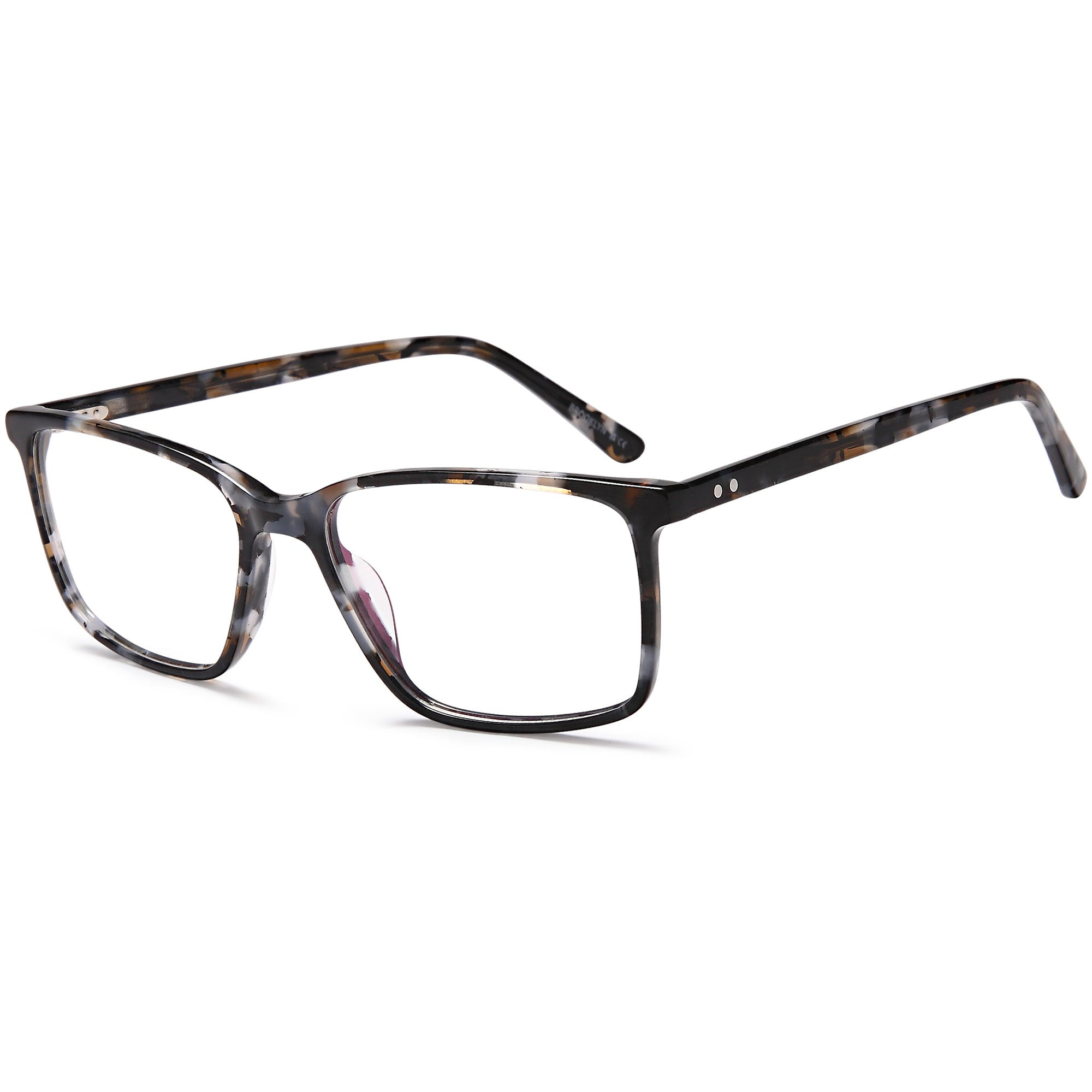 Brooklyn D223 Black Square Acetate Glasses – Men Full Rim Eyewear
