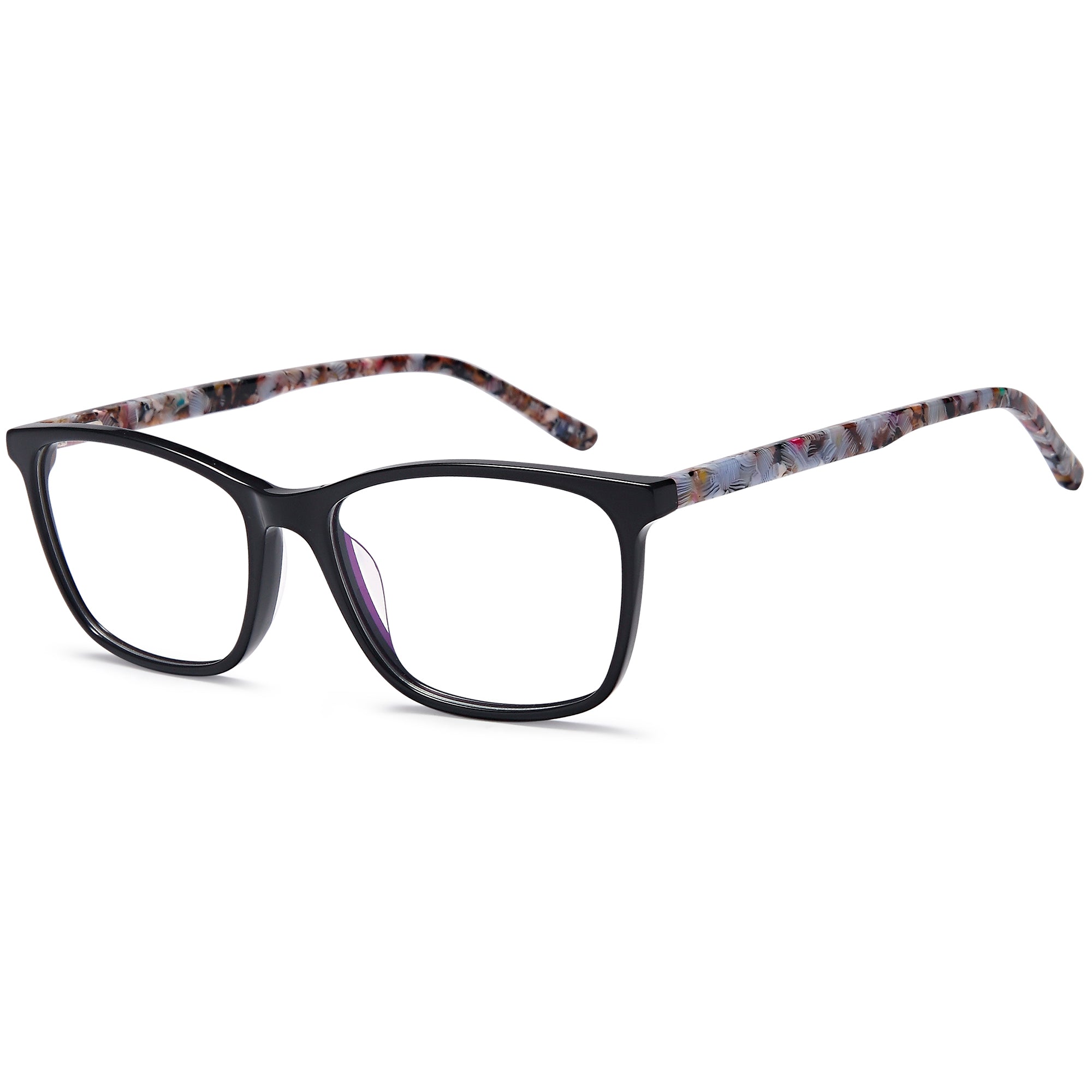 Brooklyn D227 Black Oval Acetate Glasses – Women Full Rim Eyewear