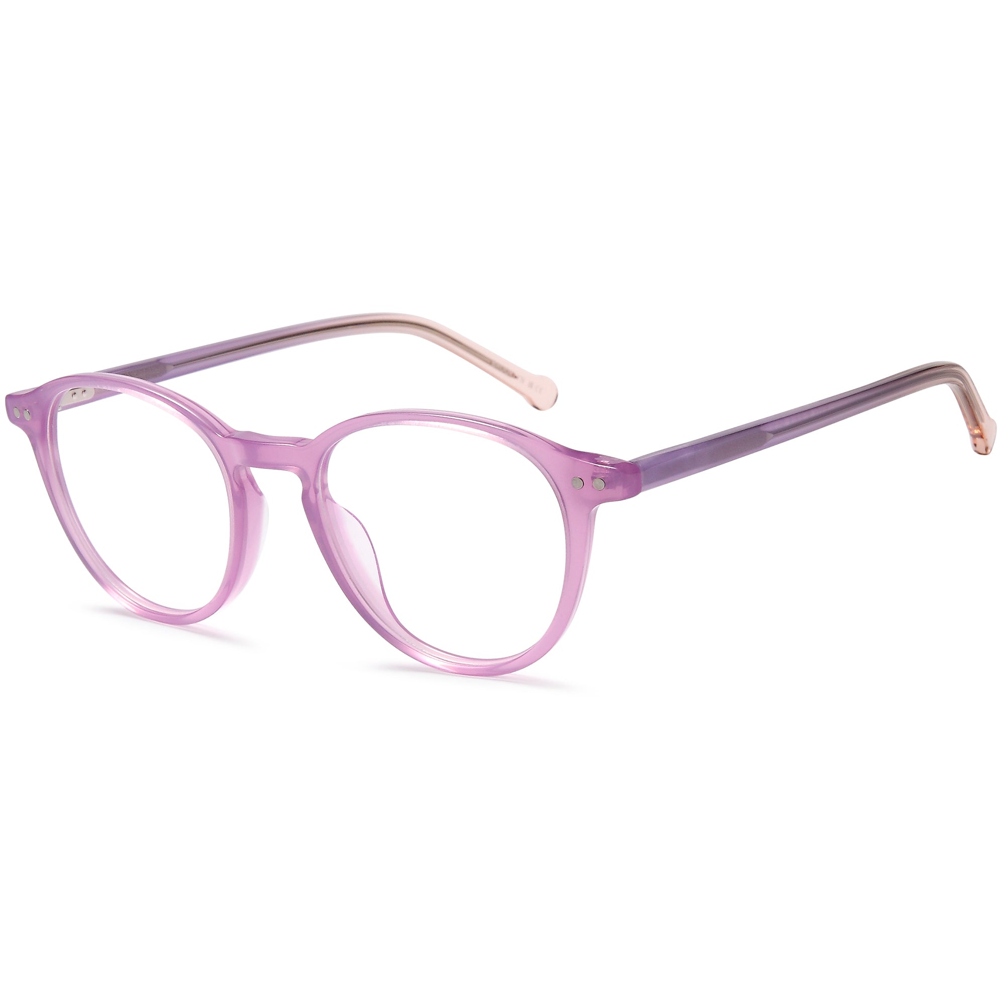 Brooklyn D230 Purple Round Acetate Glasses – Women Full Rim Eyewear