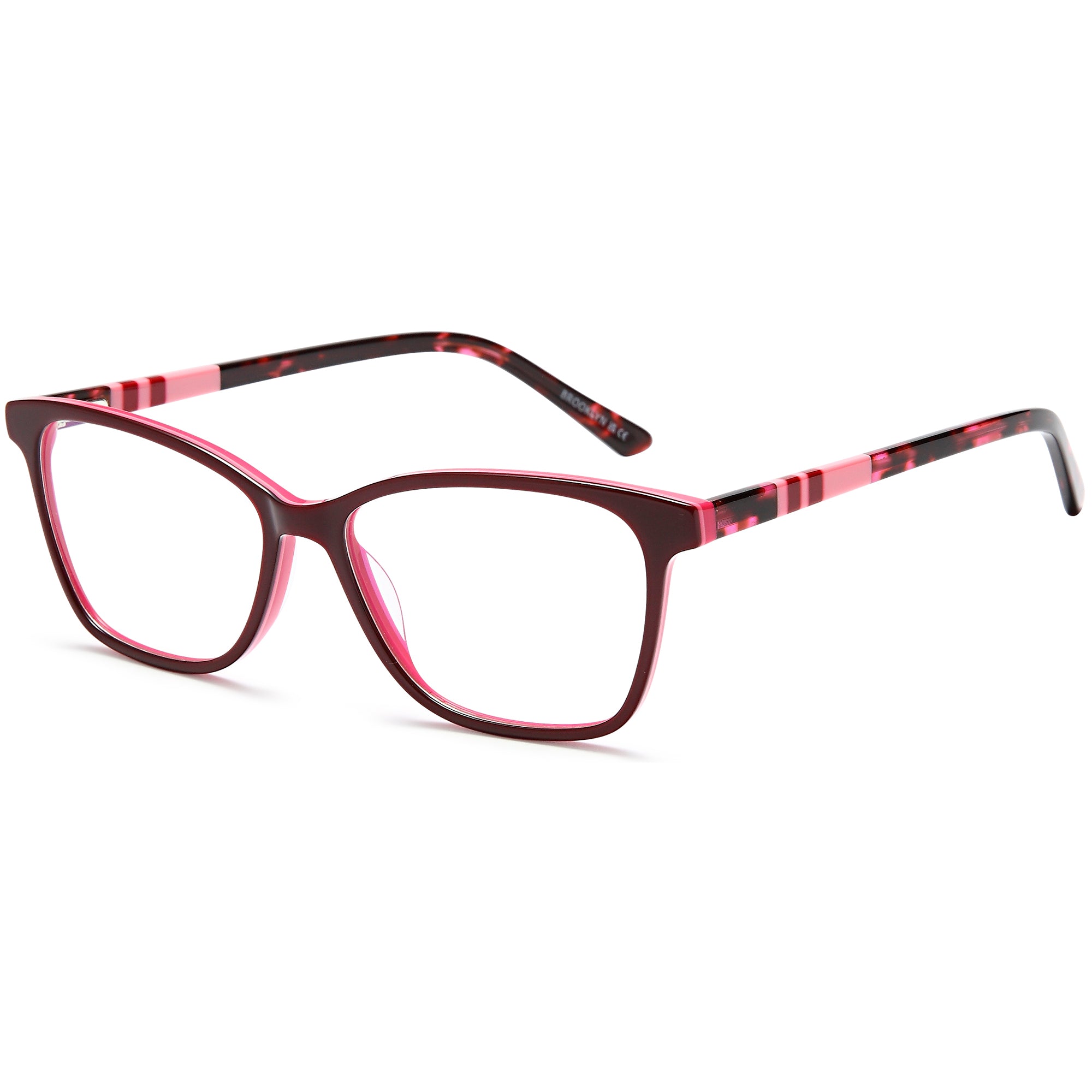 Brooklyn D231 Burgundy Oval Acetate Glasses – Women Full Rim Eyewear