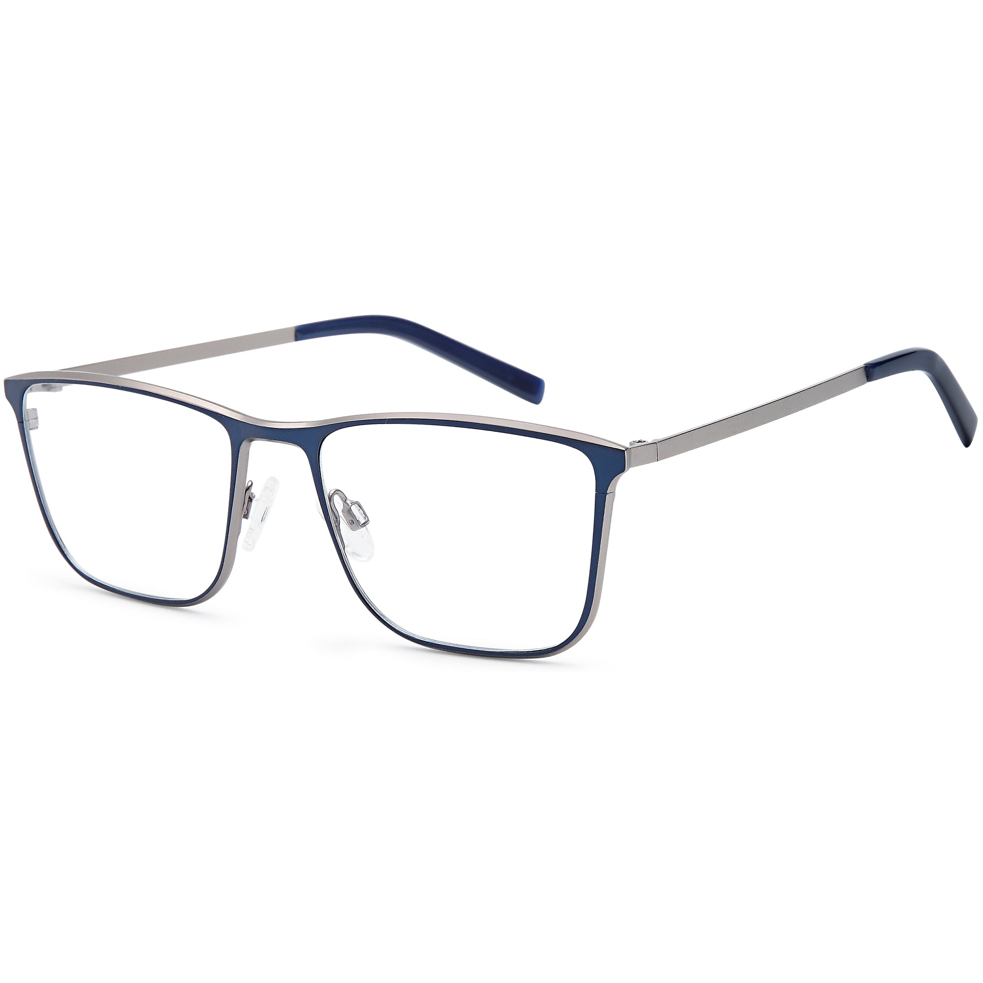 Brooklyn D233 Blue/Gun Square Acetate Glasses – Men Full Rim Eyewear