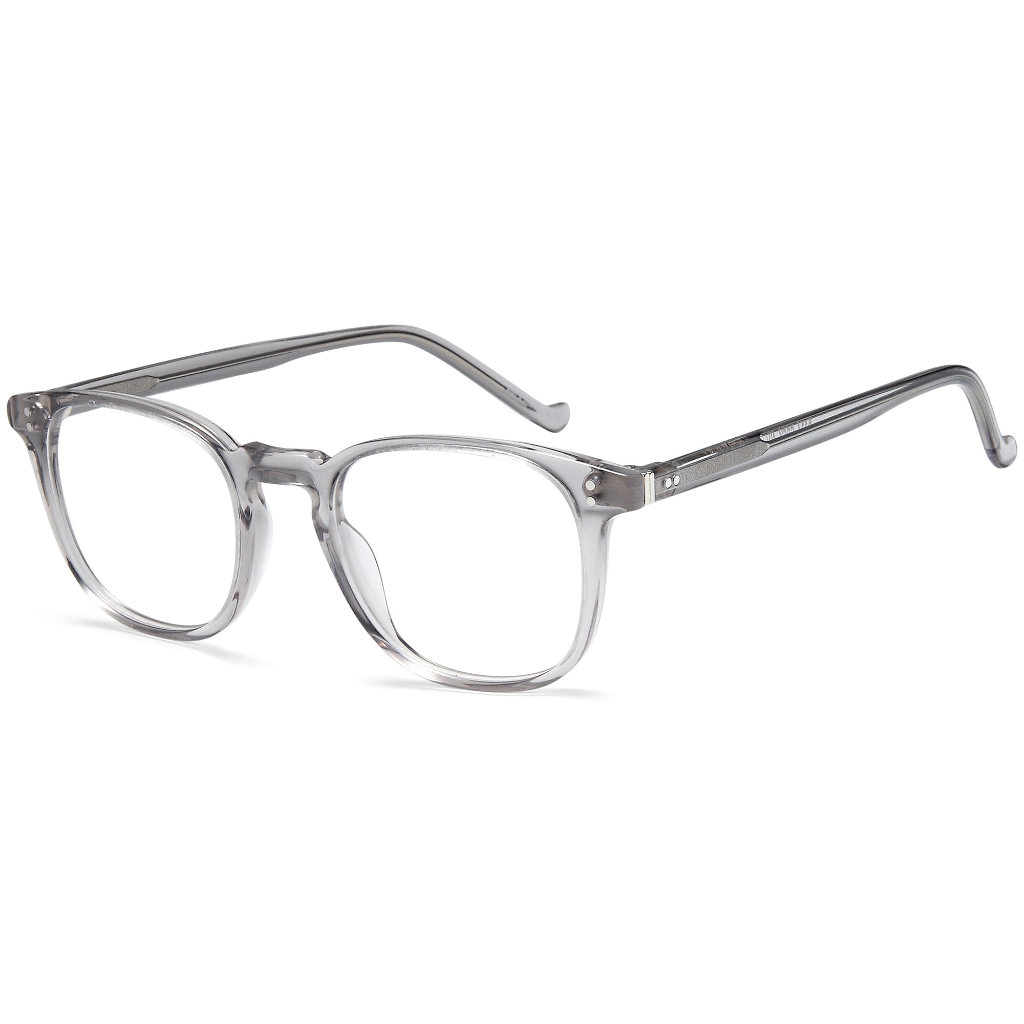 Brooklyn D234 Grey Round Plastic Glasses – Men Full Rim Eyewear