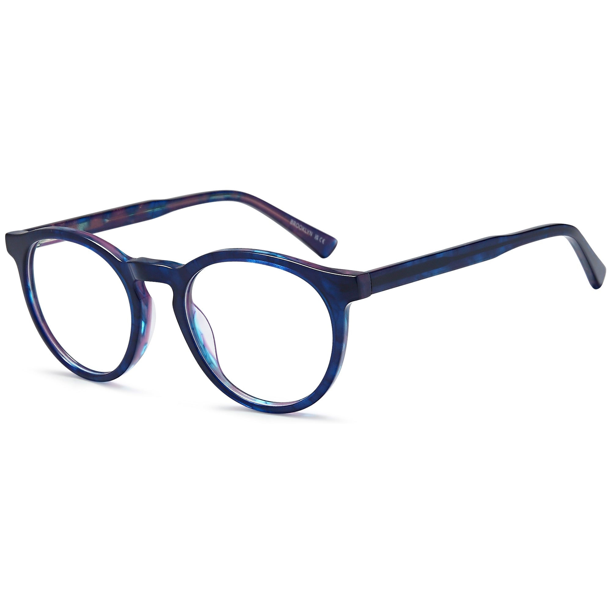 Brooklyn D236 Blue Round Plastic Glasses – Unisex Full Rim Eyewear