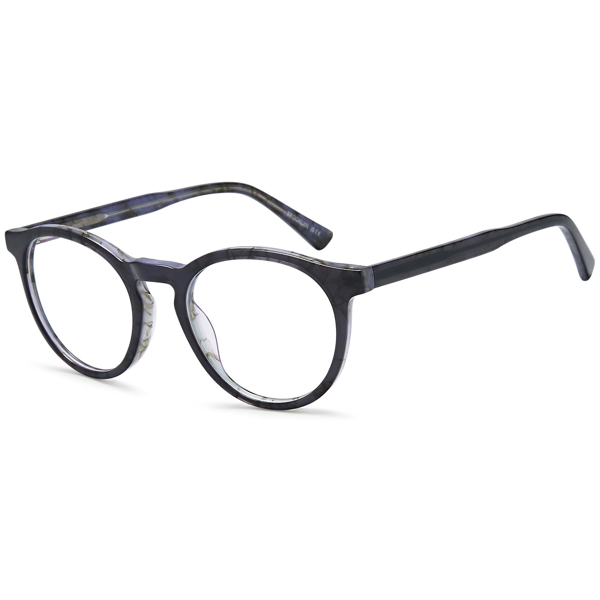 Brooklyn D236 Grey Round Plastic Glasses – Unisex Full Rim Eyewear