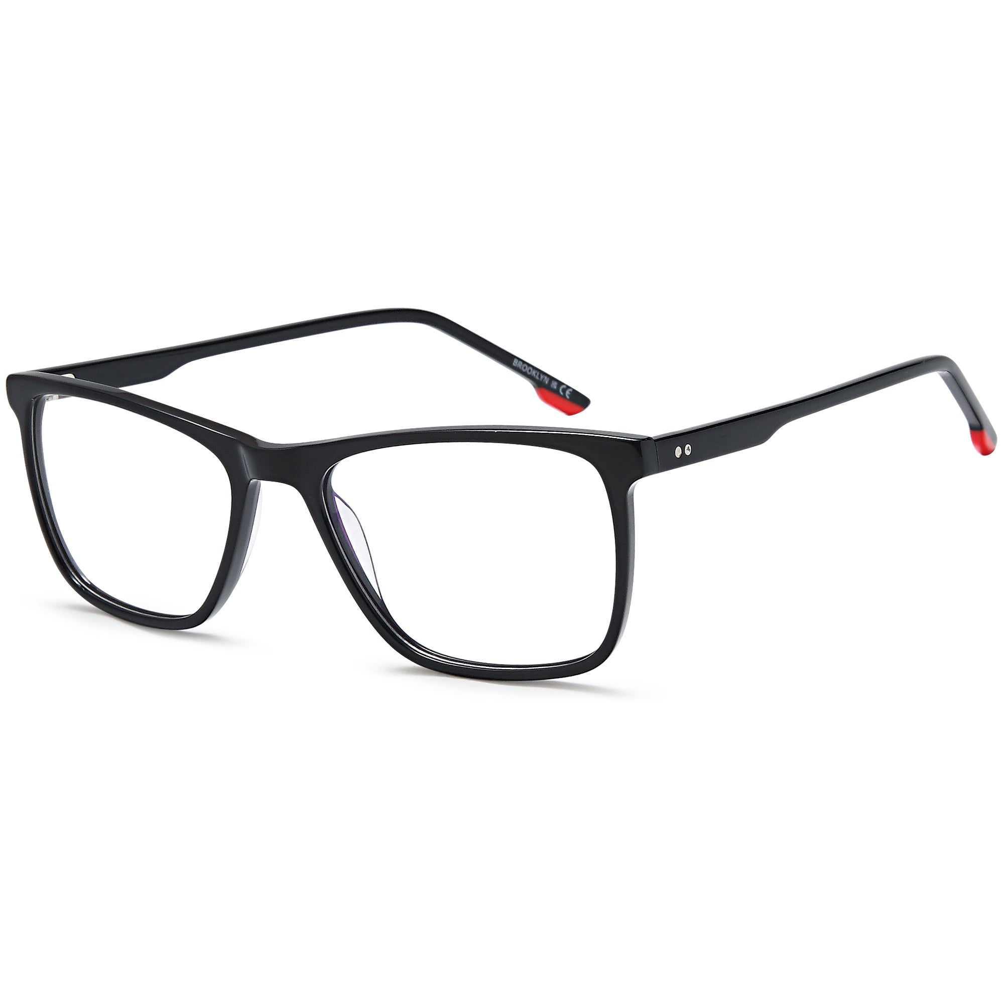 Brooklyn D237 Black Square Plastic Glasses – Men Full Rim Eyewear