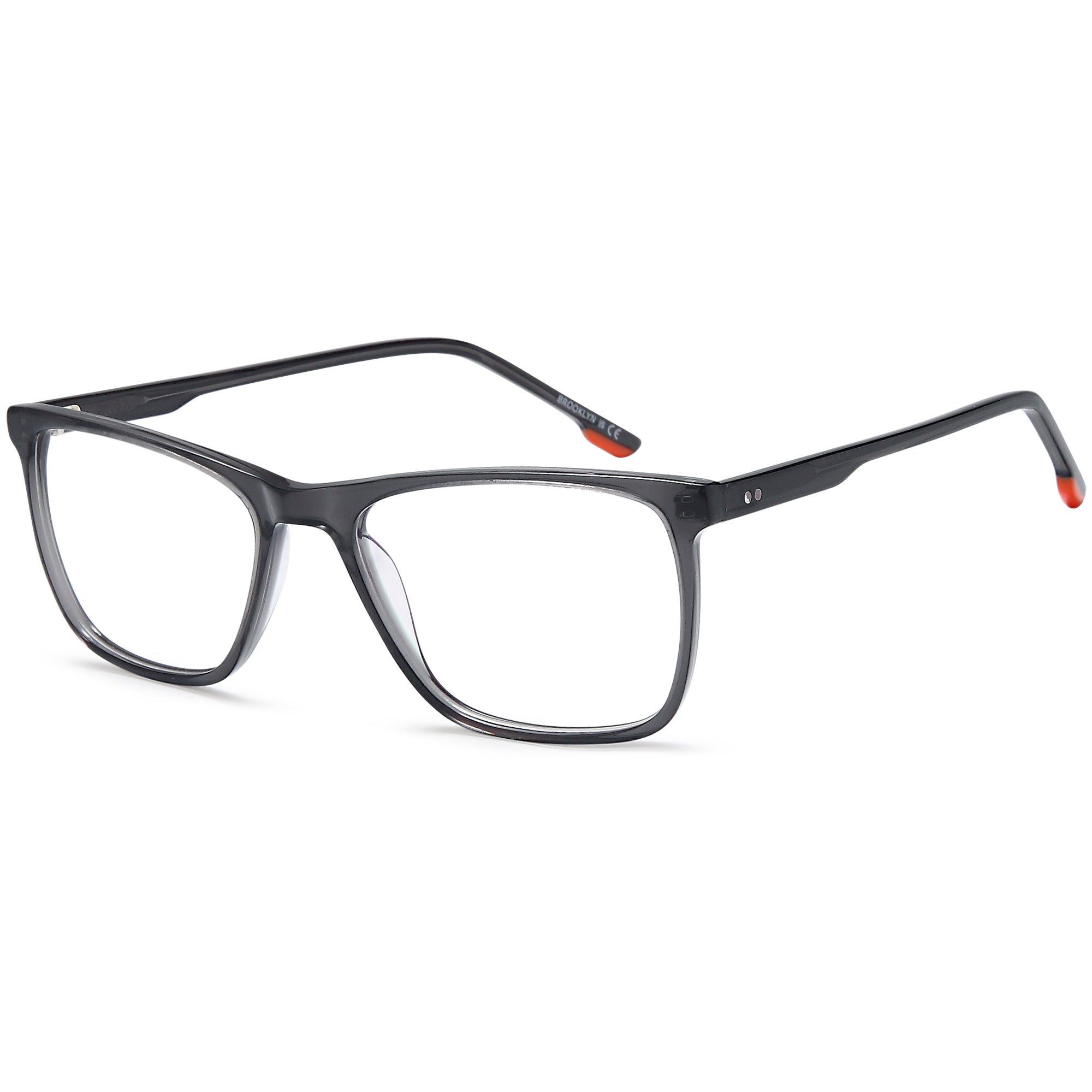 Brooklyn D237 Grey Square Plastic Glasses – Men Full Rim Eyewear