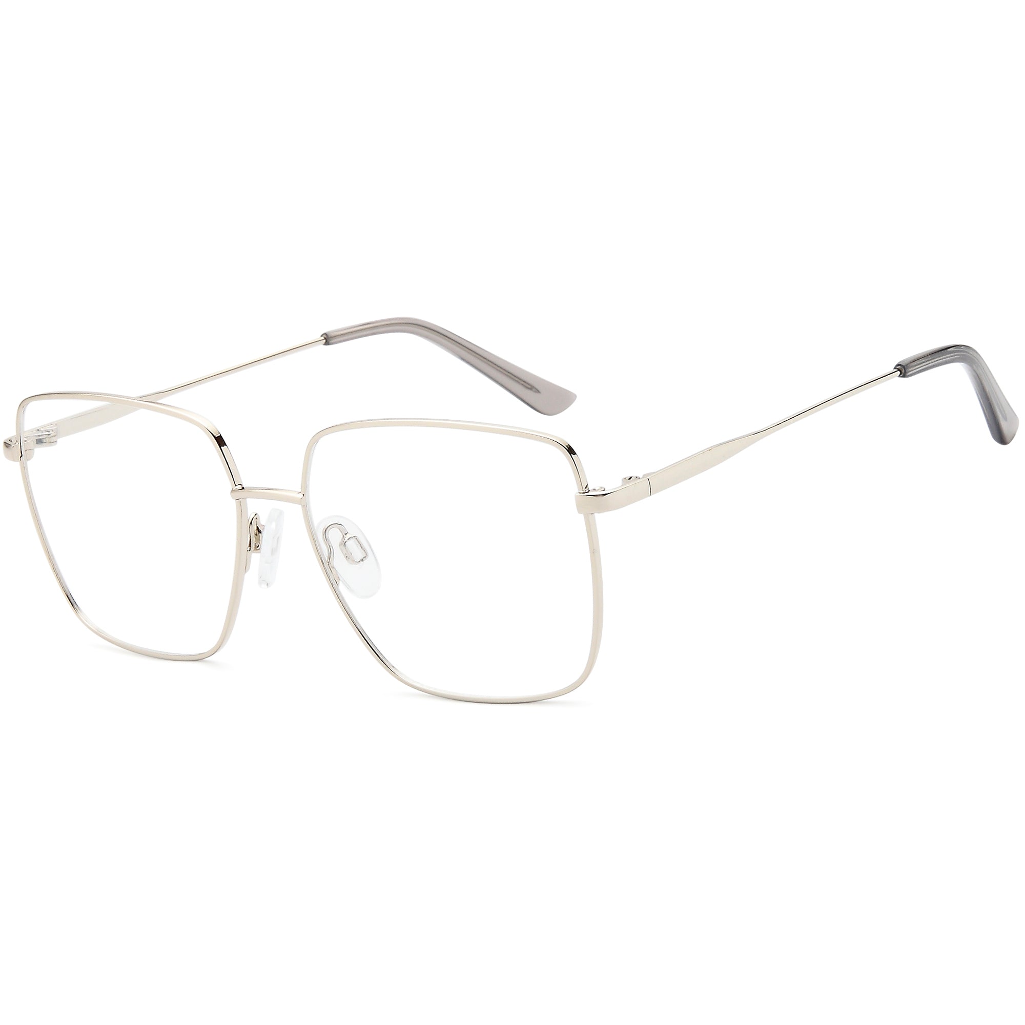 Brooklyn D239 Silver Square Metal Glasses – Women Full Rim Eyewear