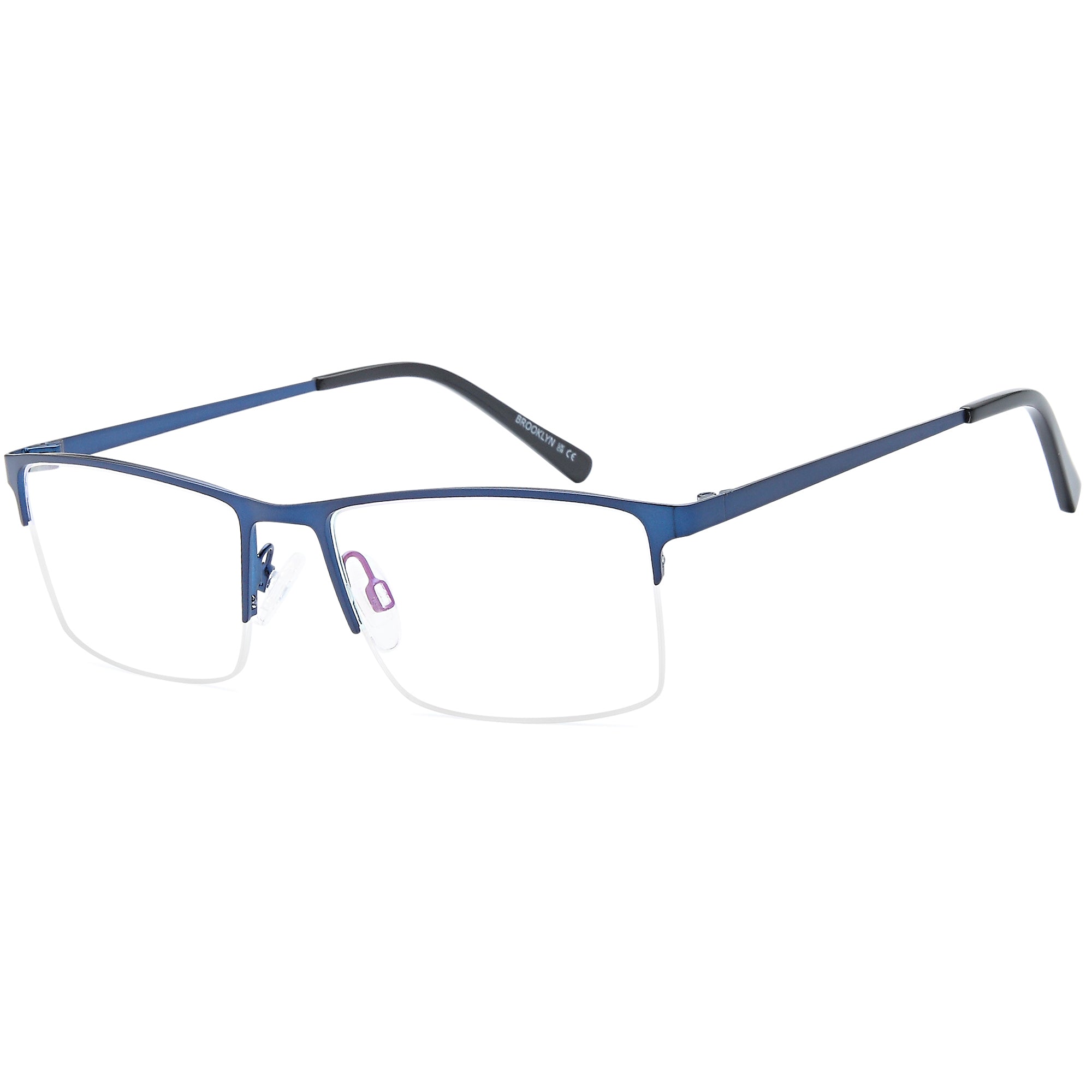 Brooklyn D240 Blue Square Metal Glasses – Men Full Rim Eyewear