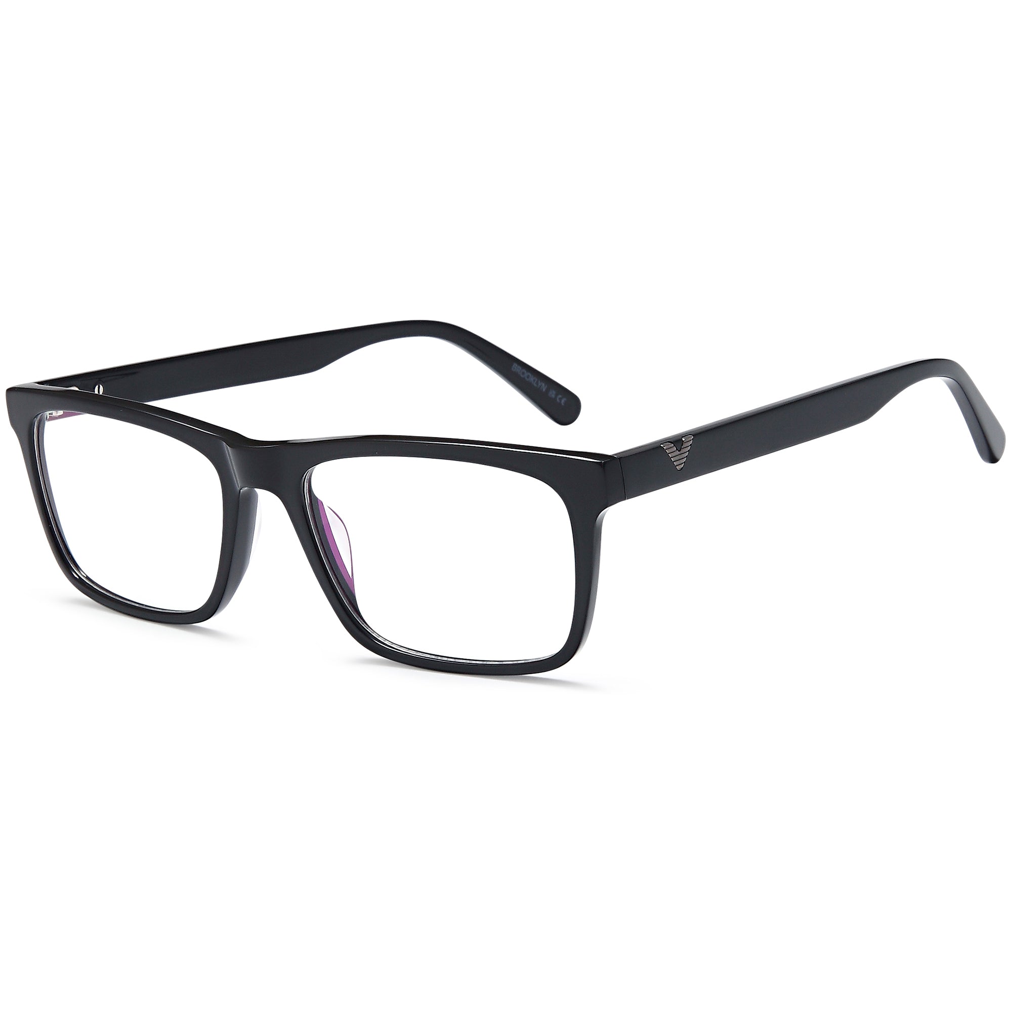 Brooklyn D241 Black Square Plastic Glasses – Men Full Rim Eyewear