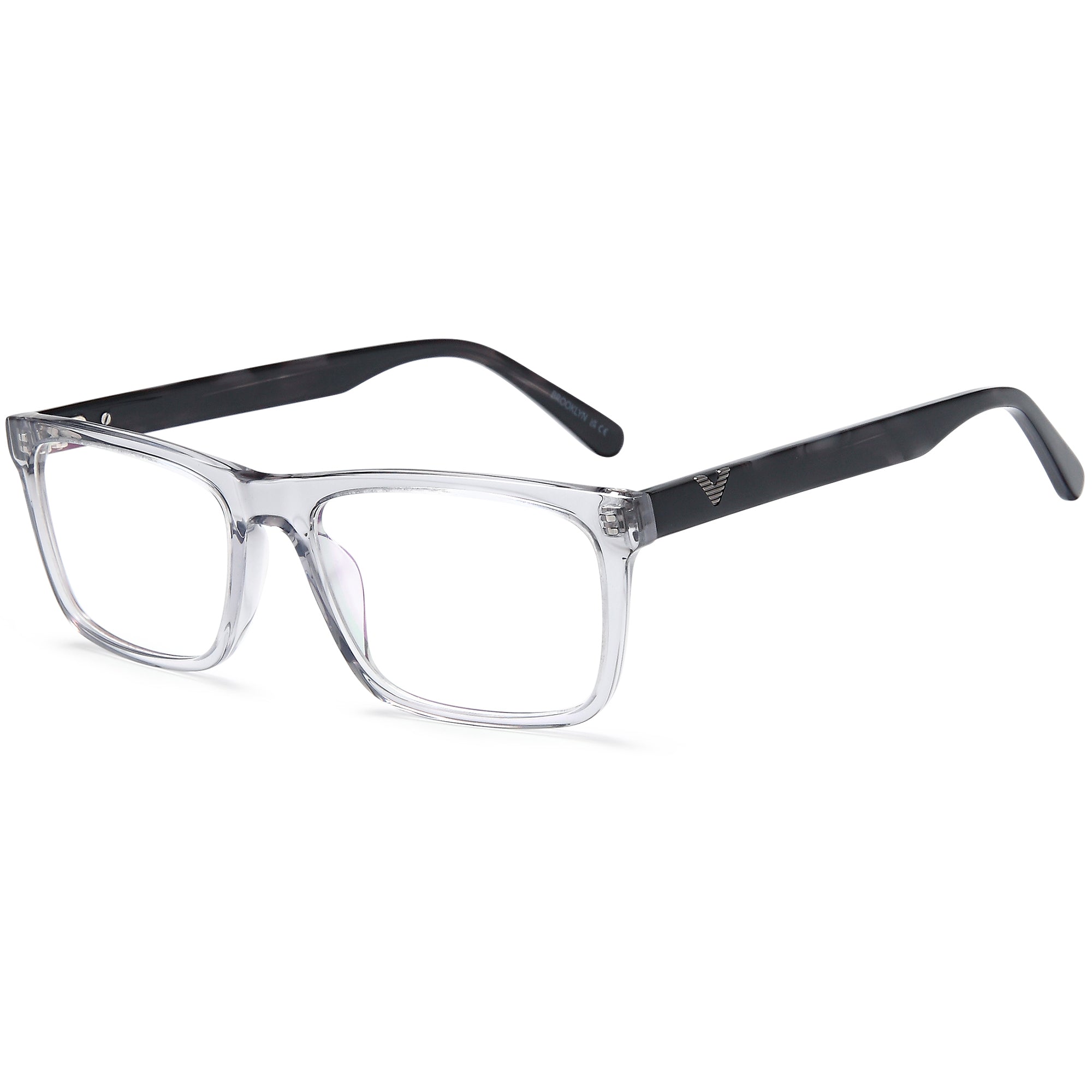 Brooklyn D241 Grey Square Plastic Glasses – Men Full Rim Eyewear