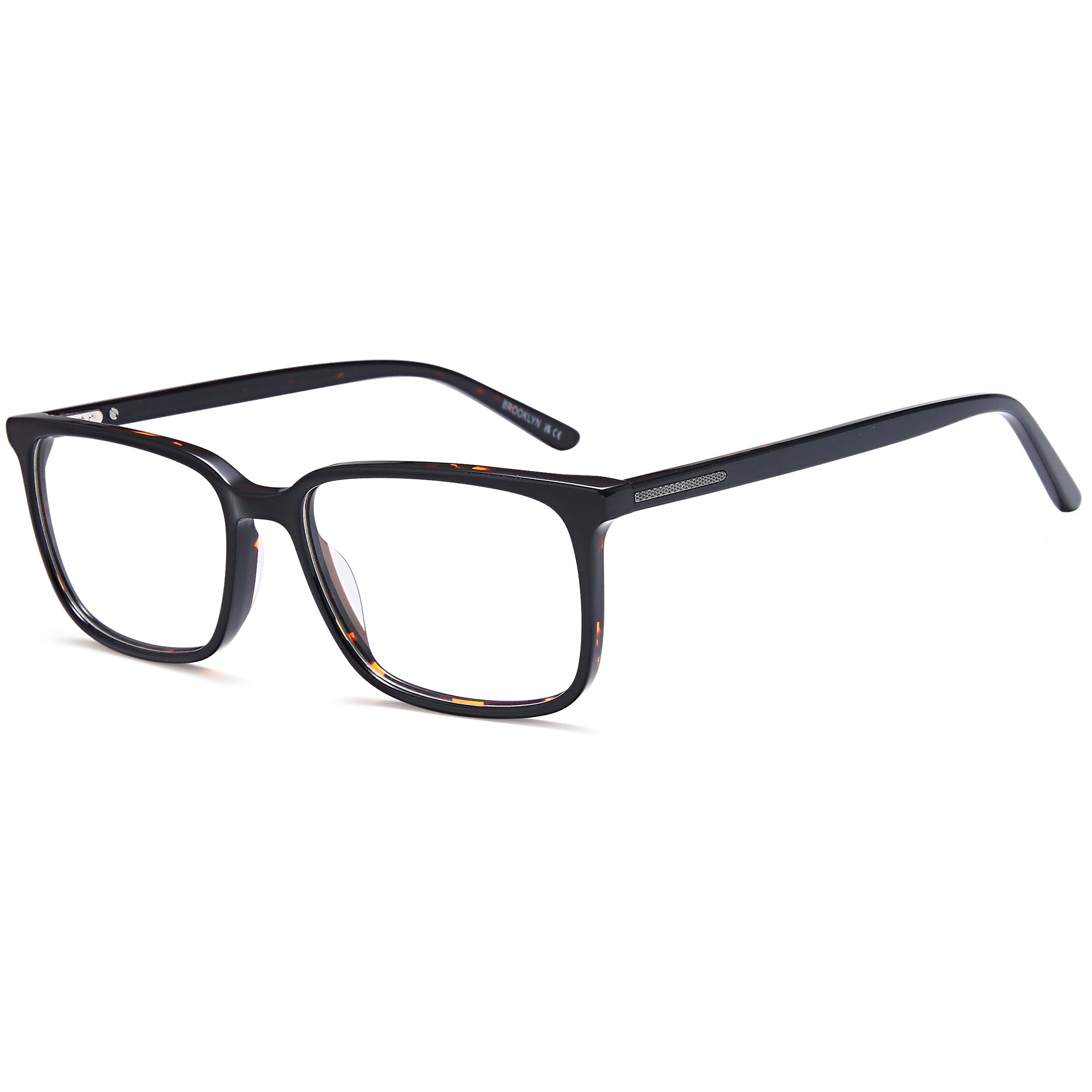 Brooklyn D245 Black Square Plastic Glasses – Men Full Rim Eyewear