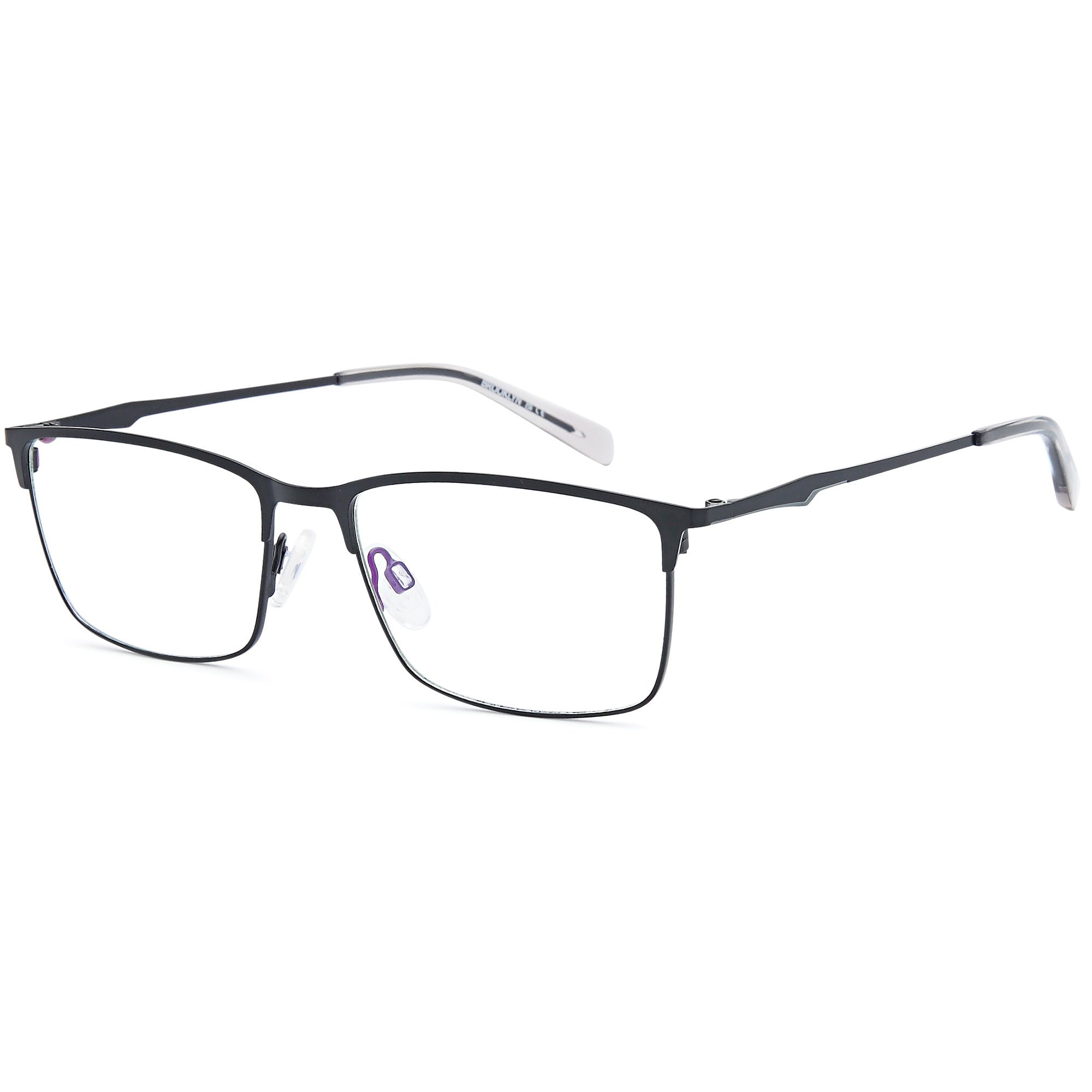 Brooklyn D246 Black Square Metal Glasses – Men Full Rim Eyewear