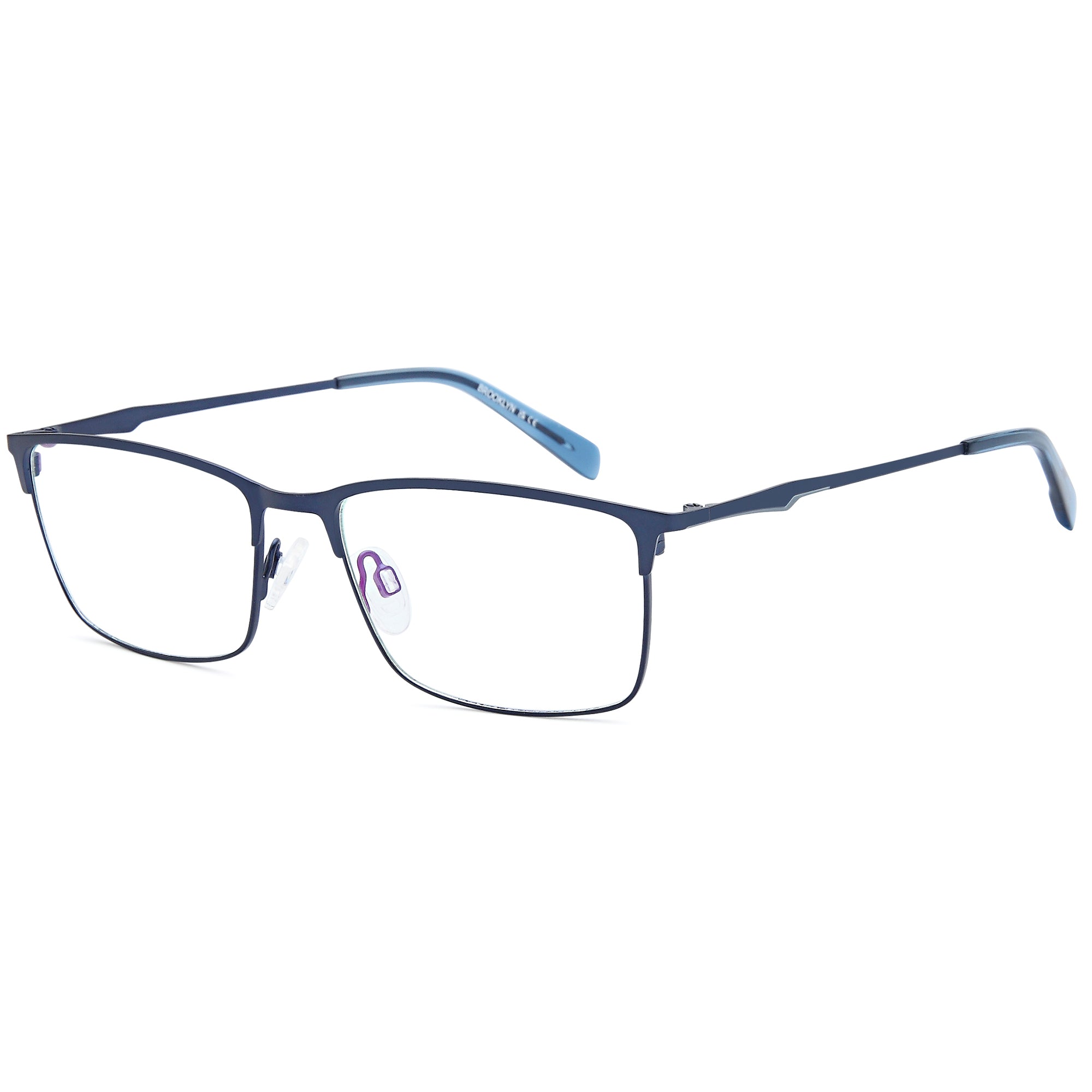 Brooklyn D246 Blue Square Metal Glasses – Men Full Rim Eyewear