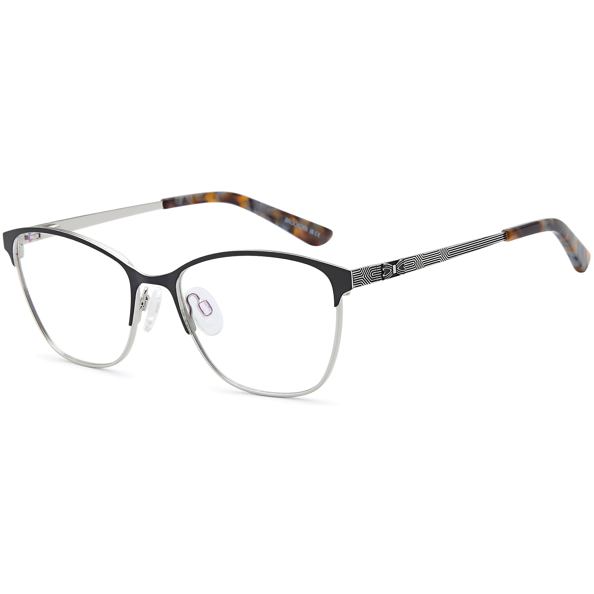 Brooklyn D247 Black Square Metal Glasses – Women Full Rim Eyewear
