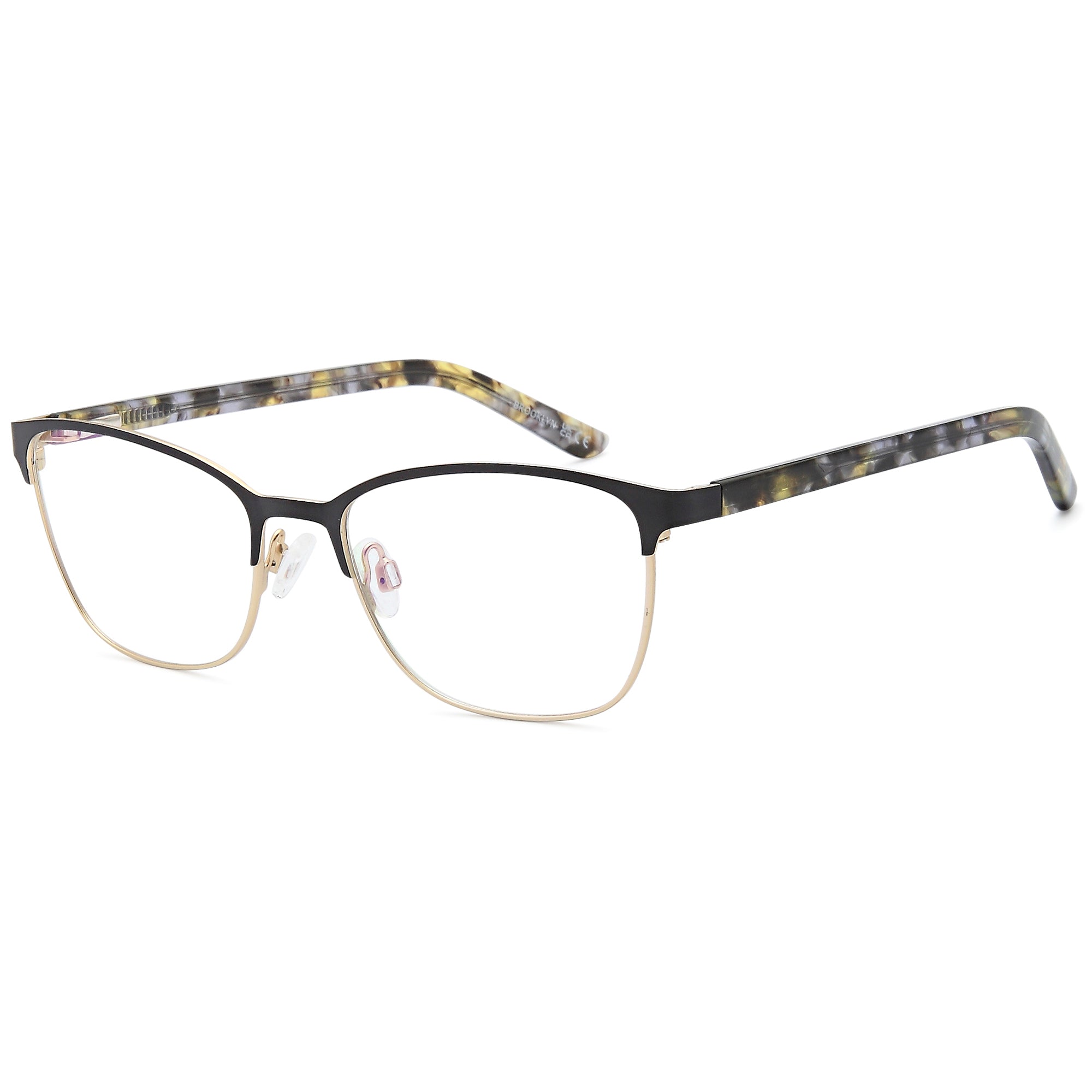Brooklyn D248 Black Square Metal Glasses – Women Full Rim Eyewear