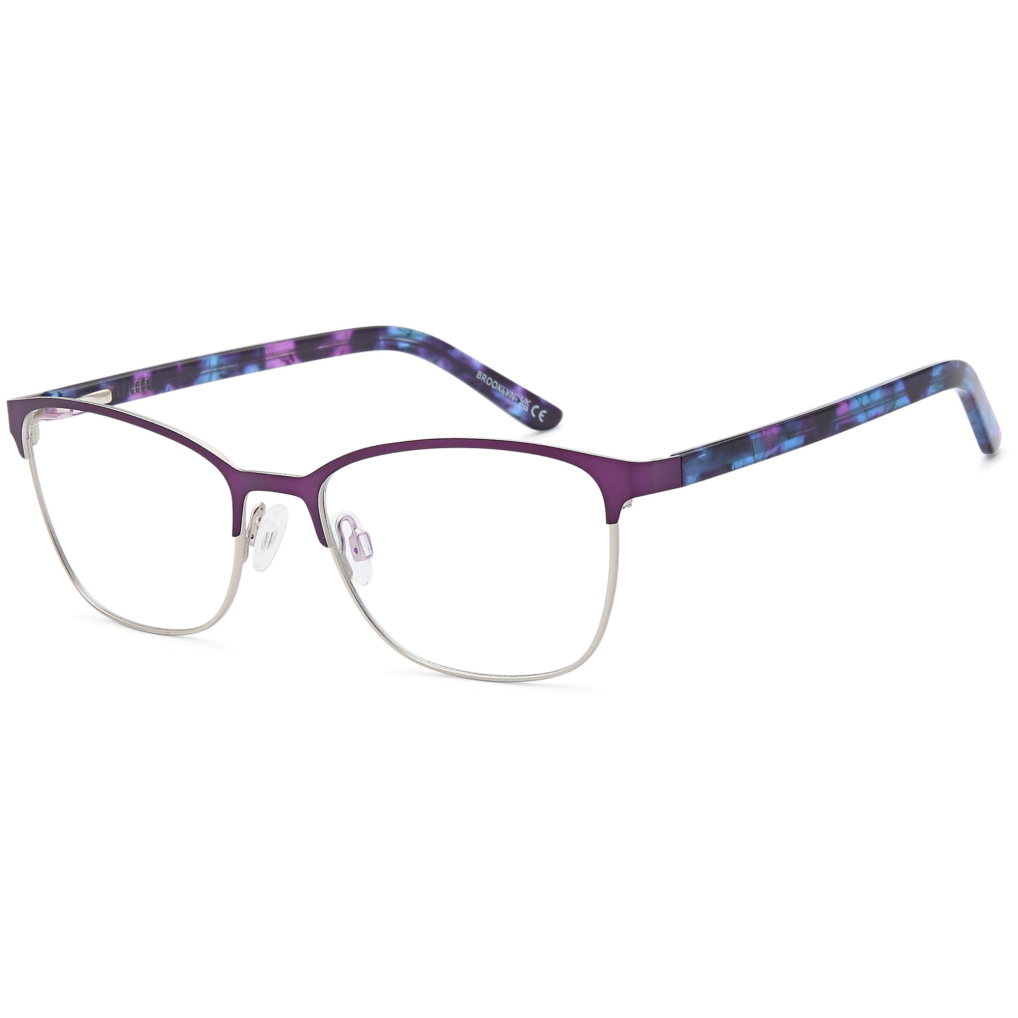 Brooklyn D248 Purple Square Metal Glasses – Women Full Rim Eyewear