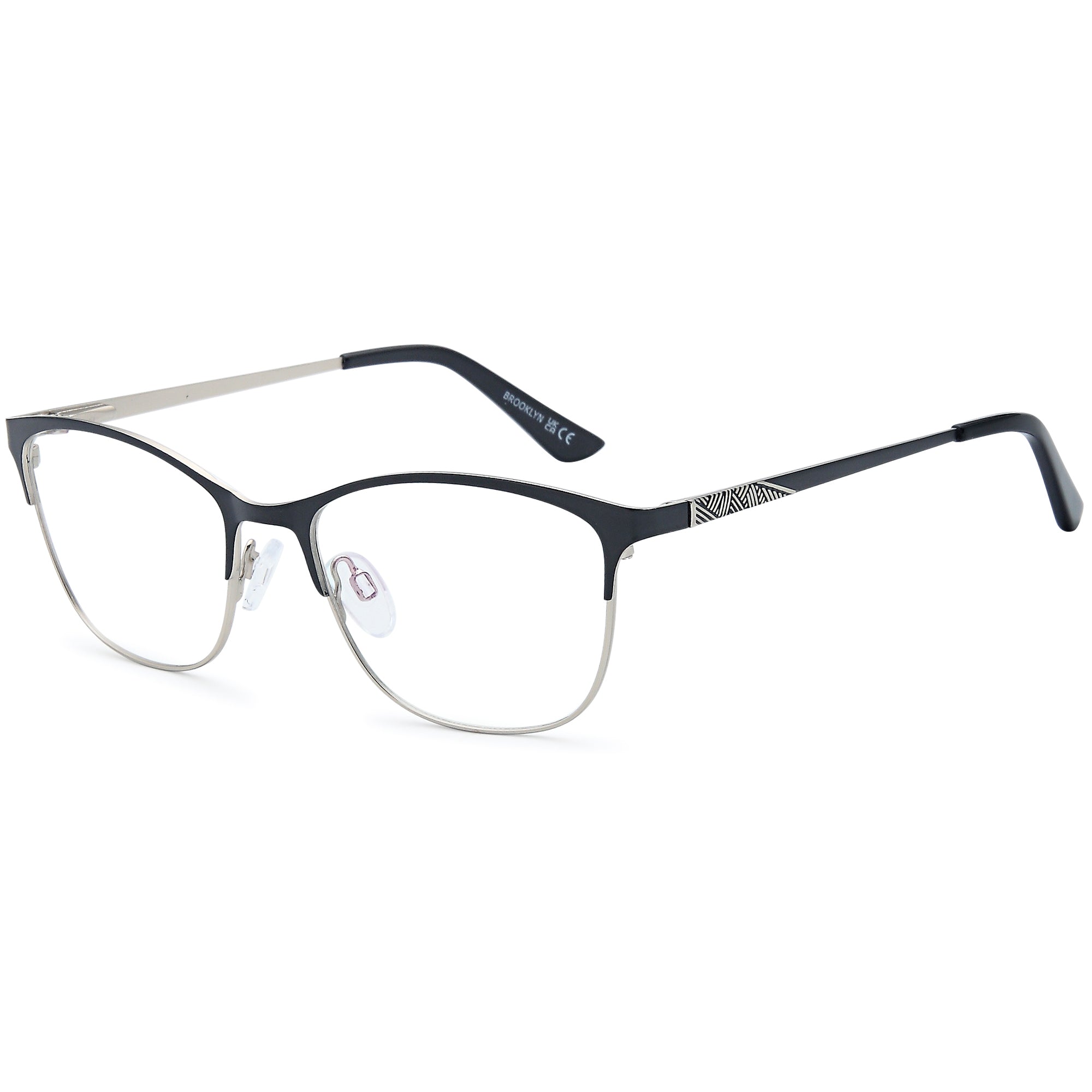Brooklyn D250 Black Square Metal Glasses – Women Full Rim Eyewear
